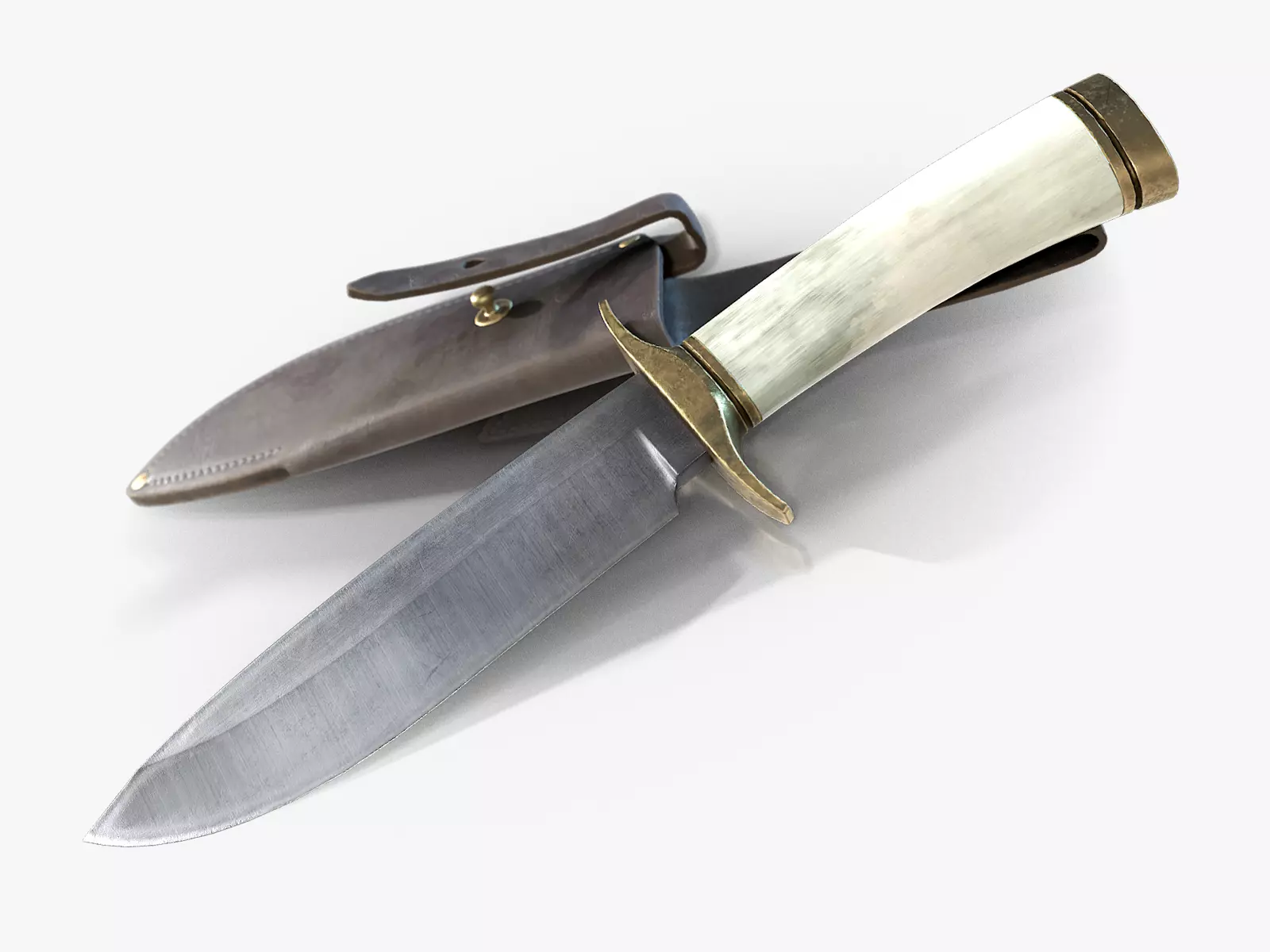 Knife with Sheath Low-poly 3D model_0