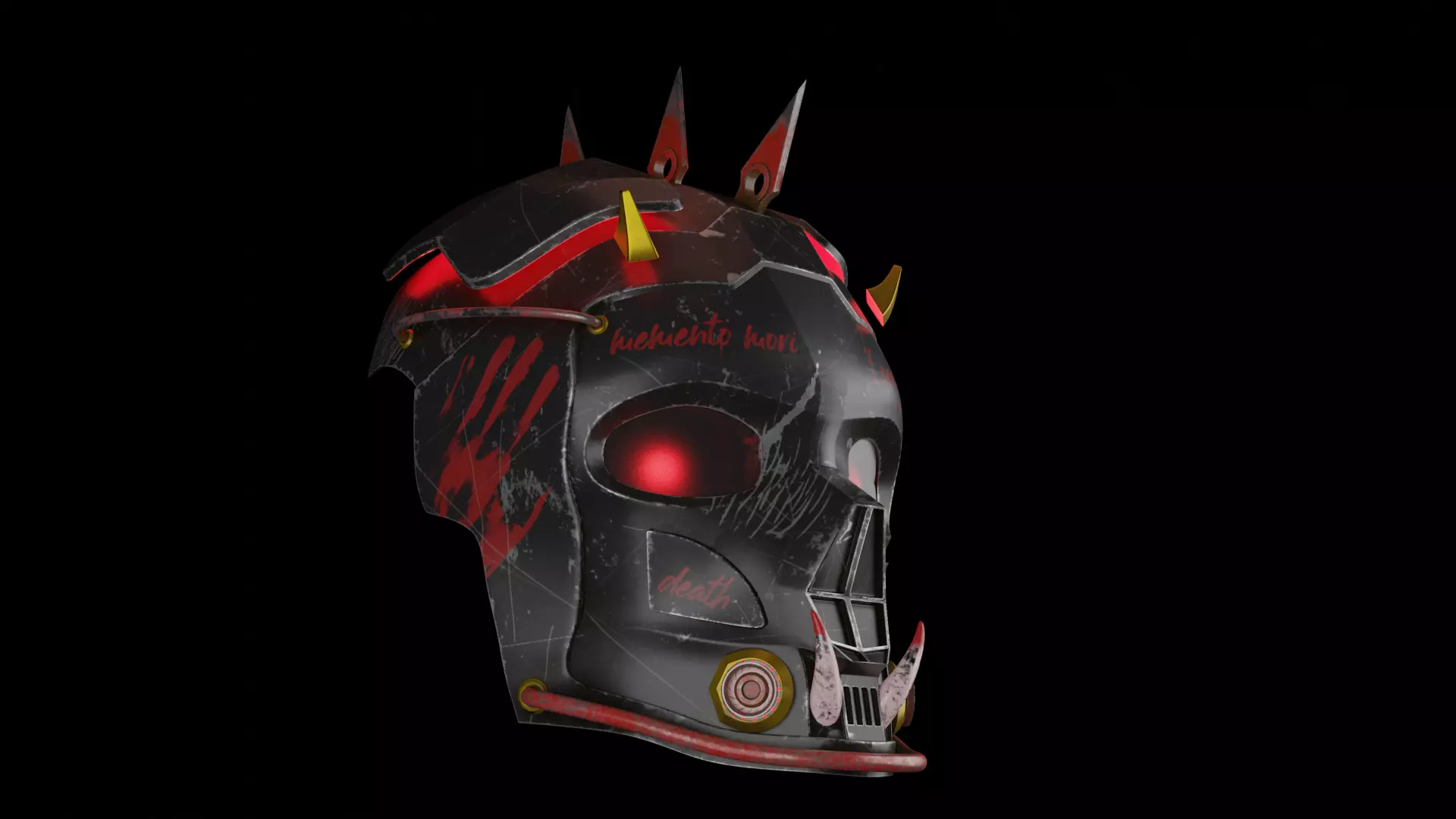 devil mask  cyberpunk 3D model_0