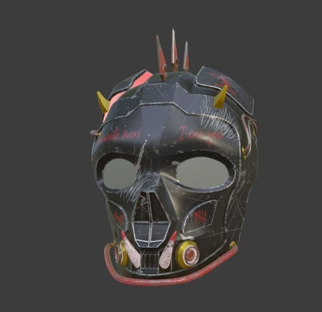devil mask  cyberpunk 3D model_4