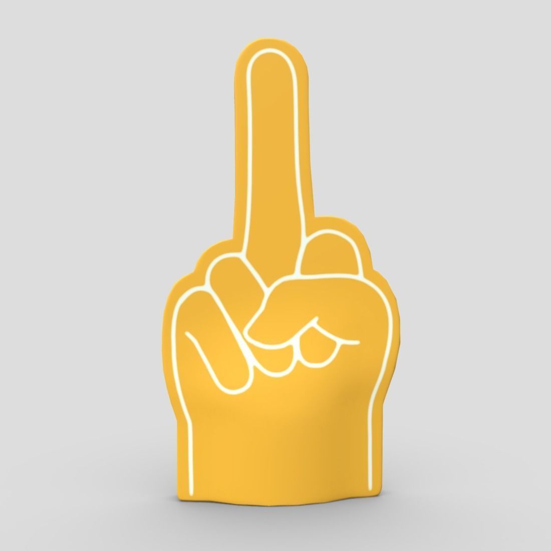 Foam Finger 7 Low-poly 3D model_3