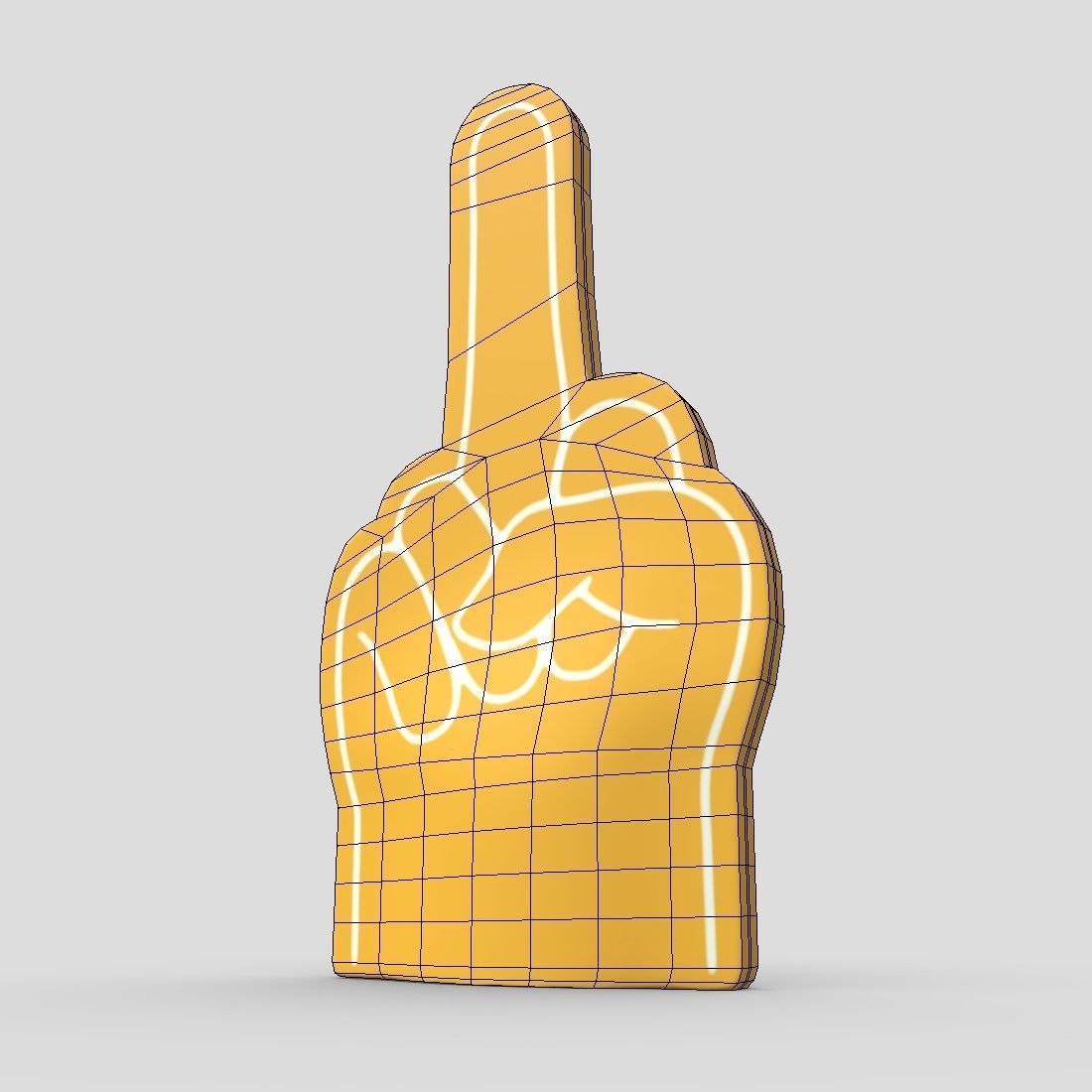 Foam Finger 7 Low-poly 3D model_12