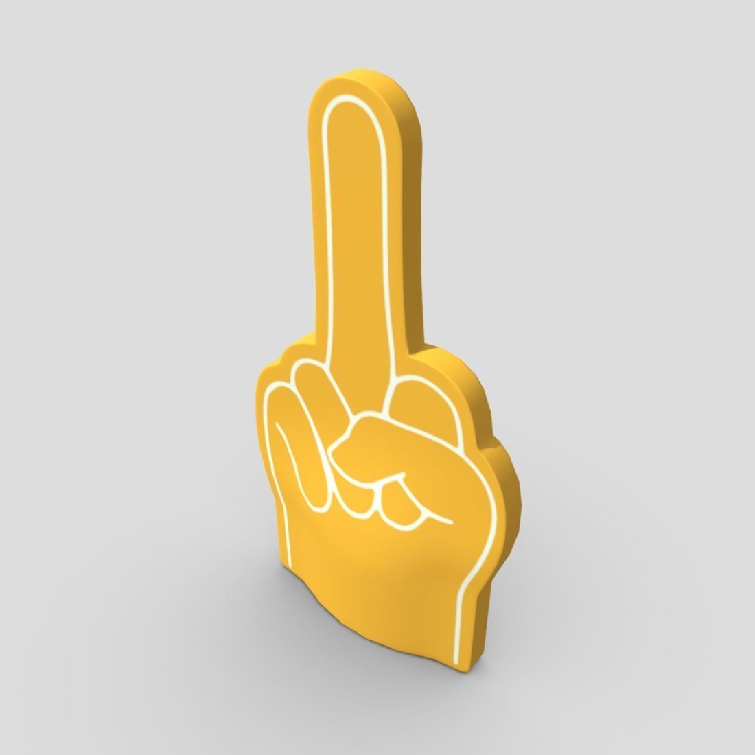 Foam Finger 7 Low-poly 3D model_5