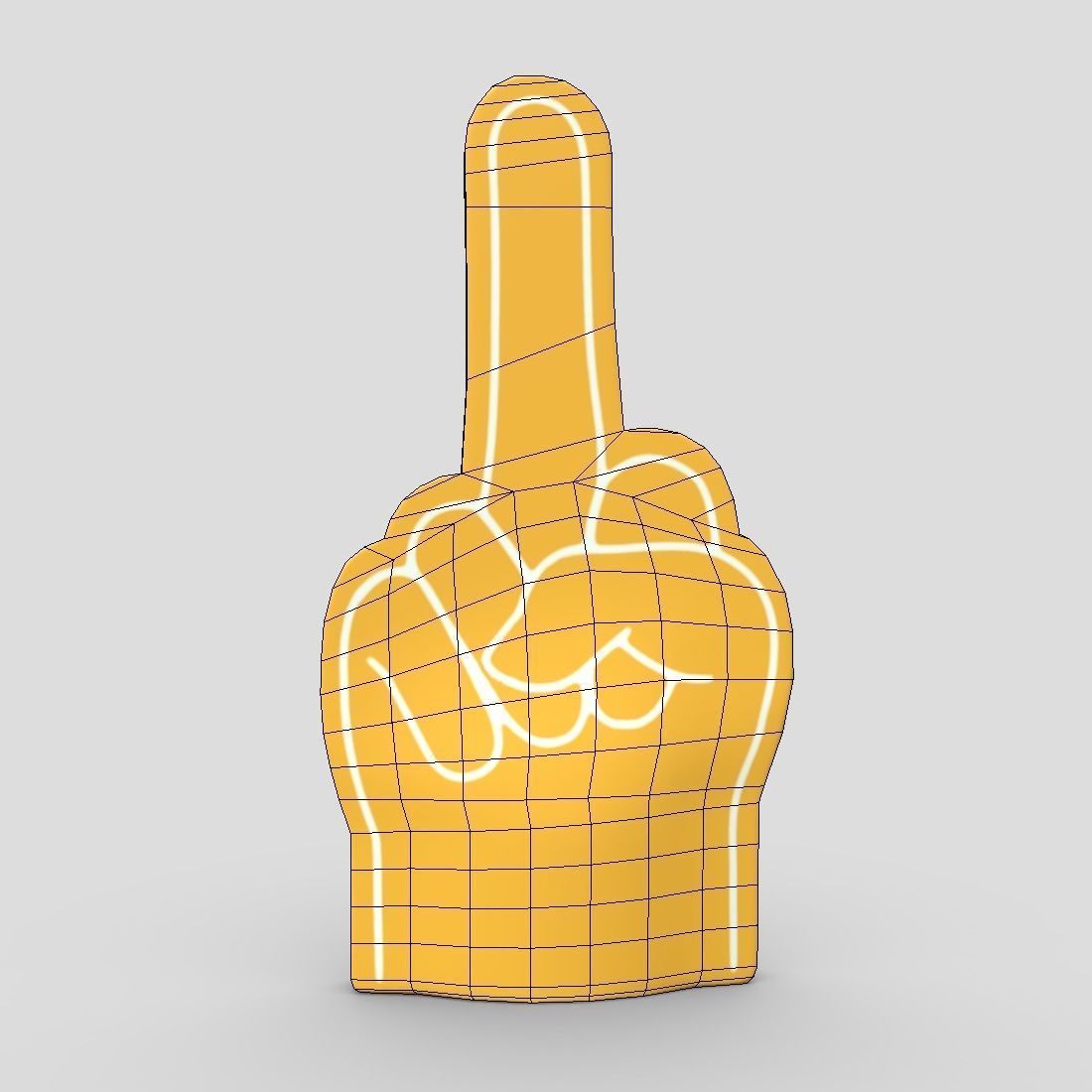 Foam Finger 7 Low-poly 3D model_4