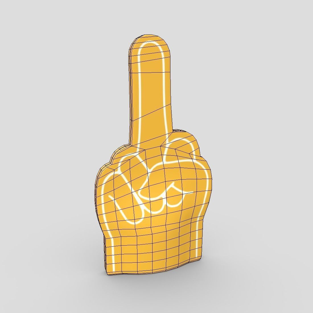 Foam Finger 7 Low-poly 3D model_2