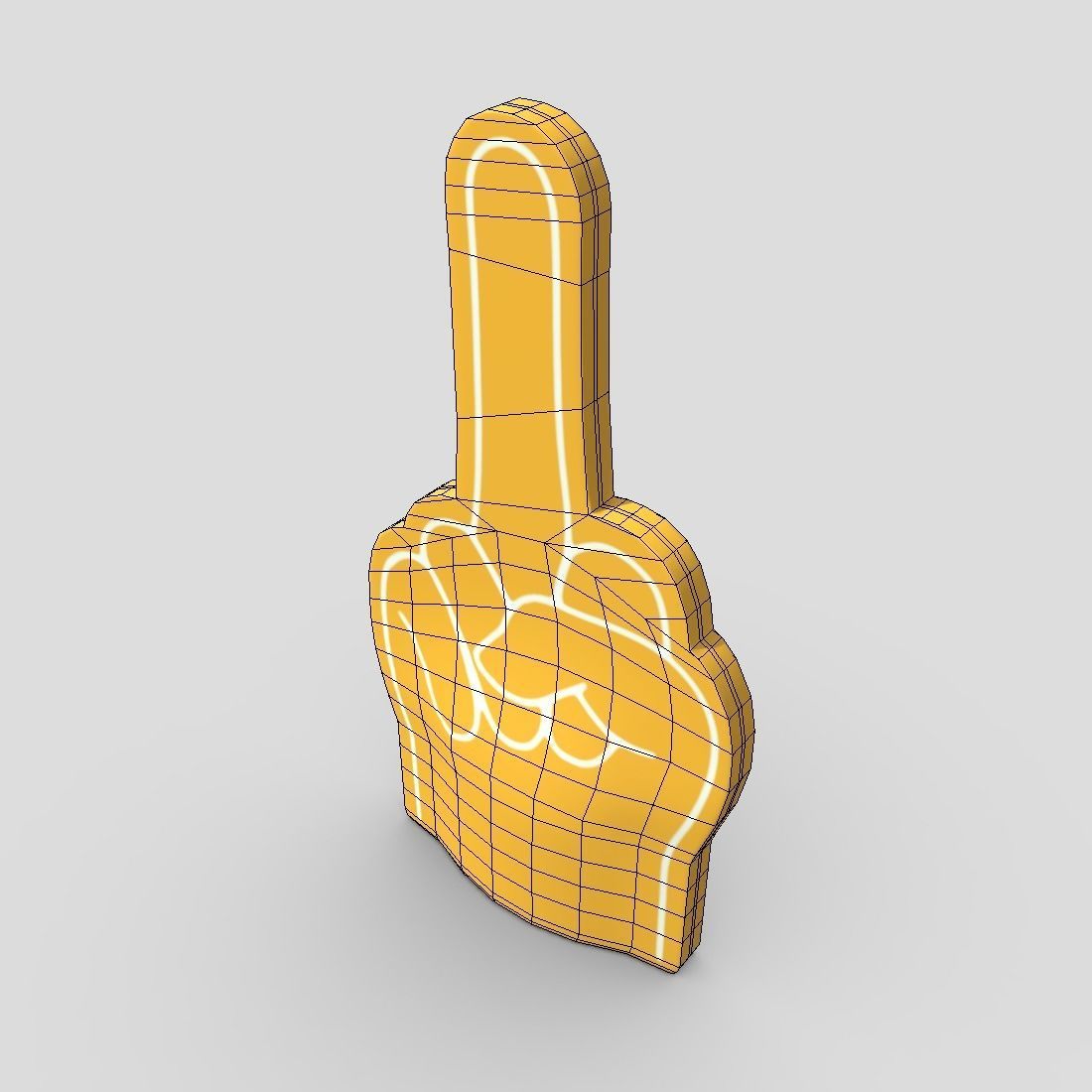 Foam Finger 7 Low-poly 3D model_6