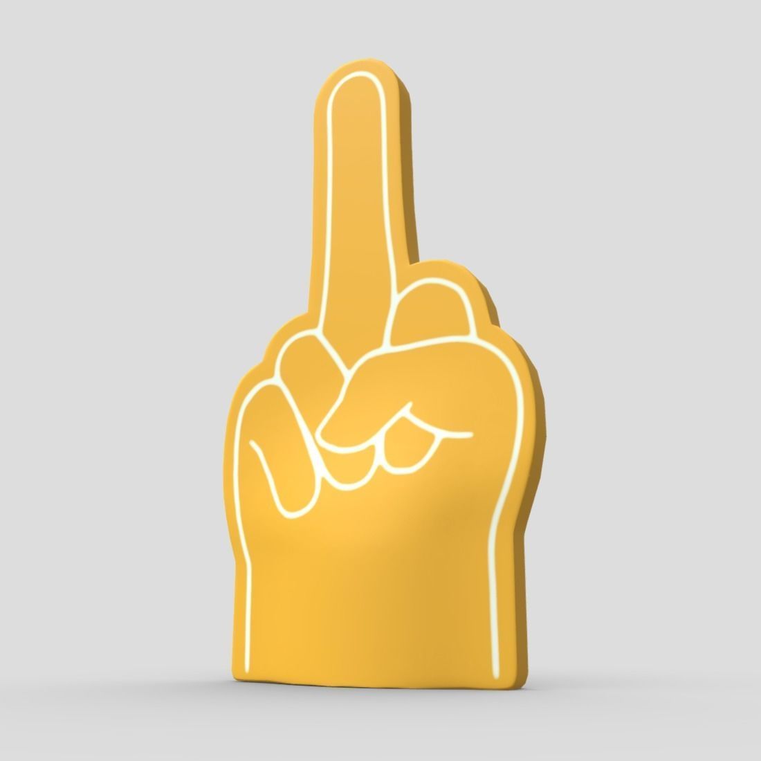 Foam Finger 7 Low-poly 3D model_11