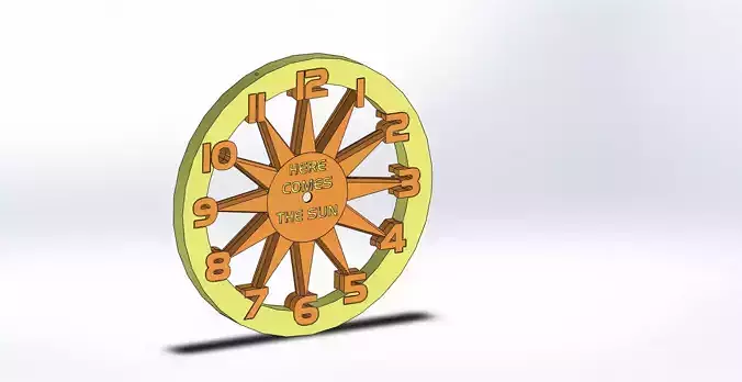 Wall clock with Sun motif 3D print model