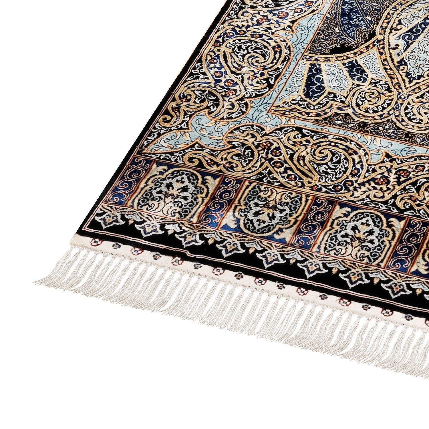 Turkish carpet with tassels 3D model_3