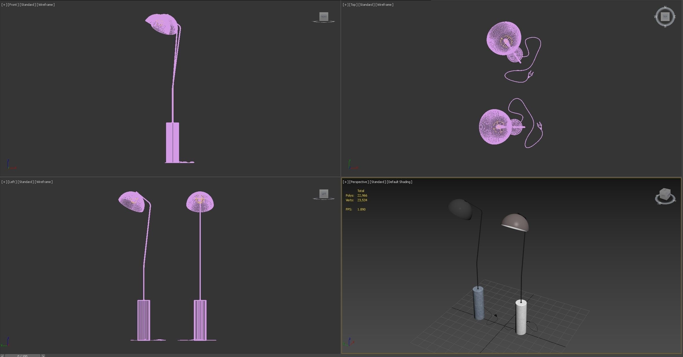 Luminaire Authentik Dome Floor Lamps 3D model_9