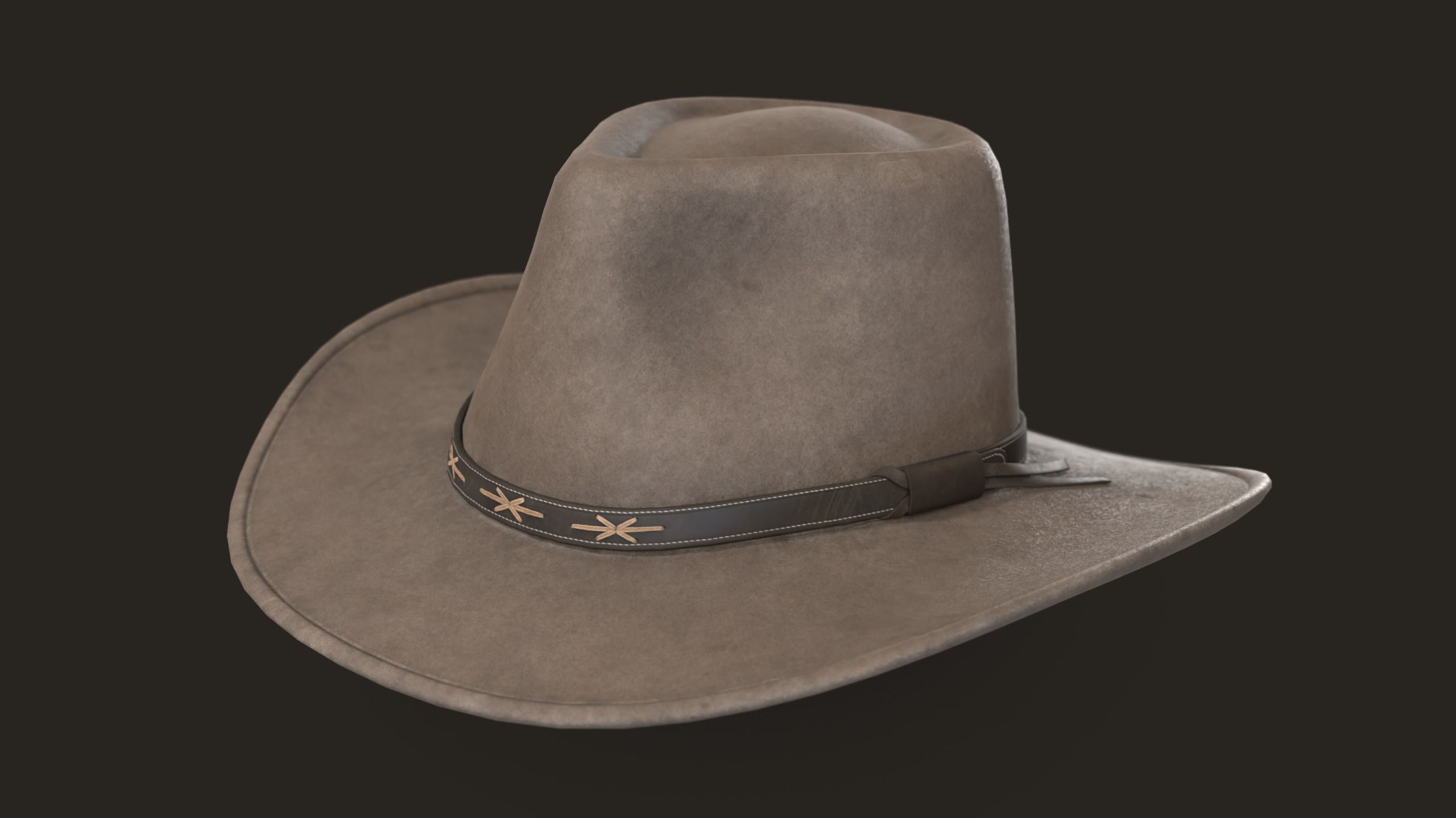 Cowboy Hat Low-poly 3D model_1