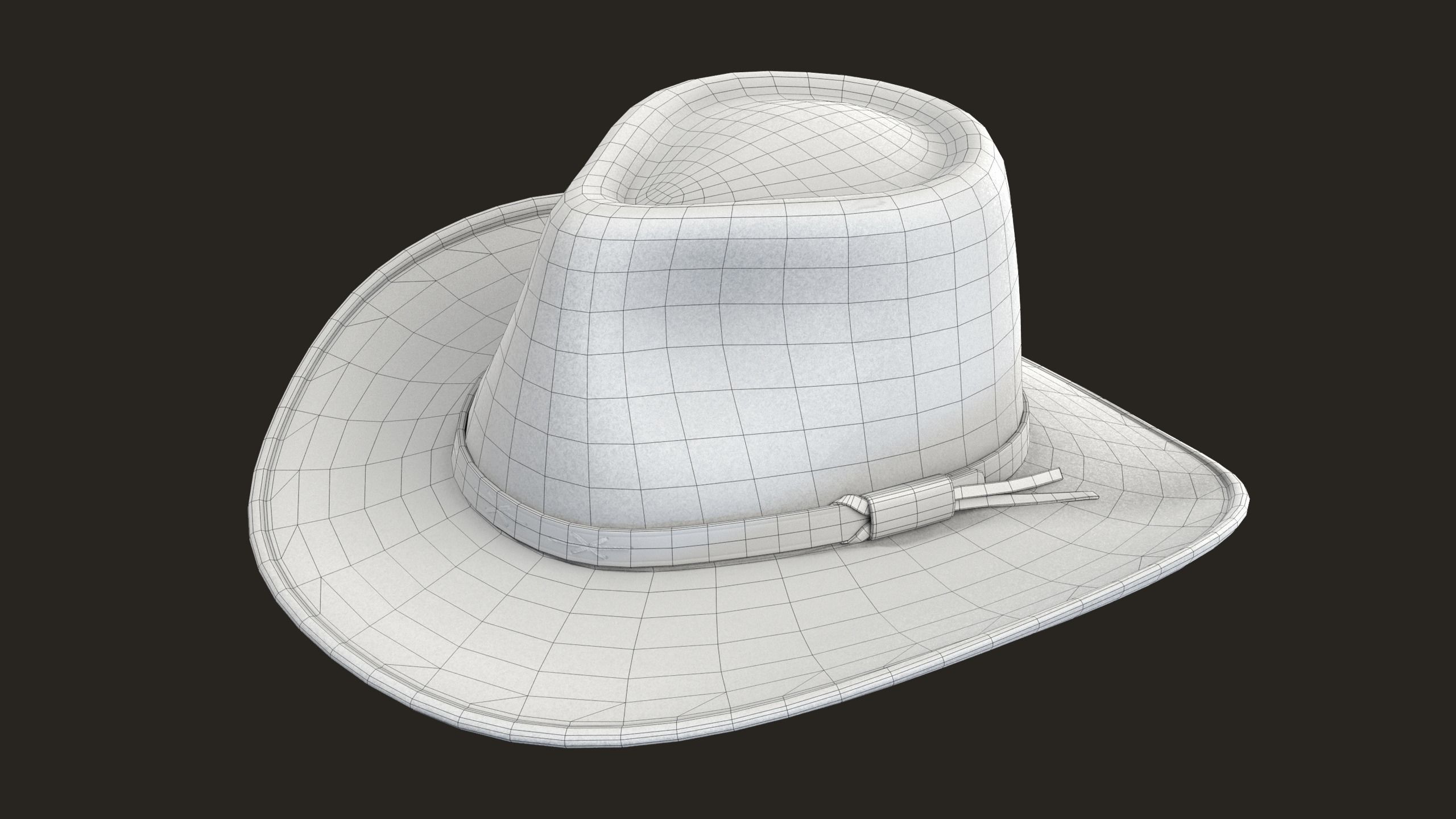 Cowboy Hat Low-poly 3D model_11