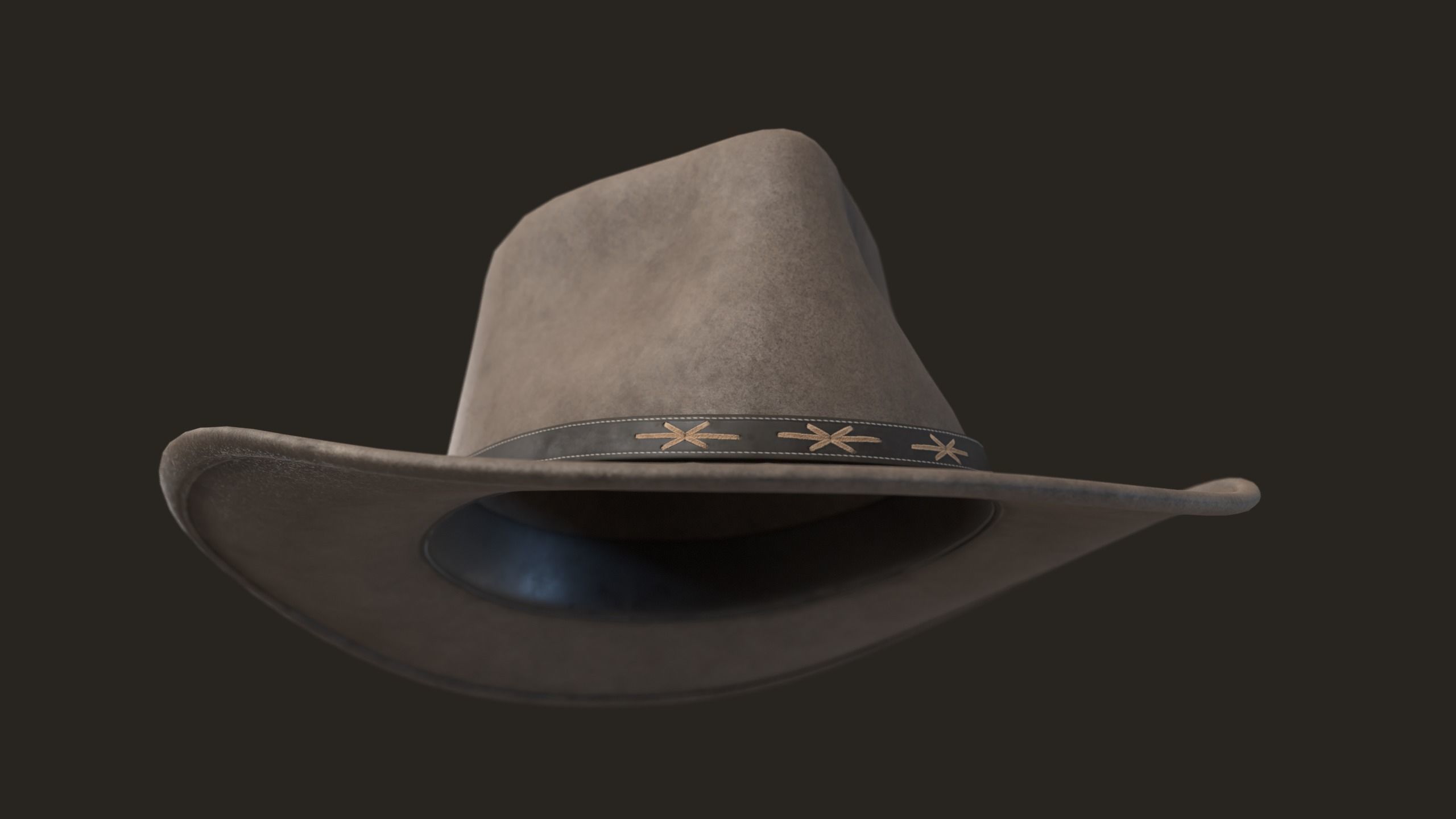 Cowboy Hat Low-poly 3D model_4