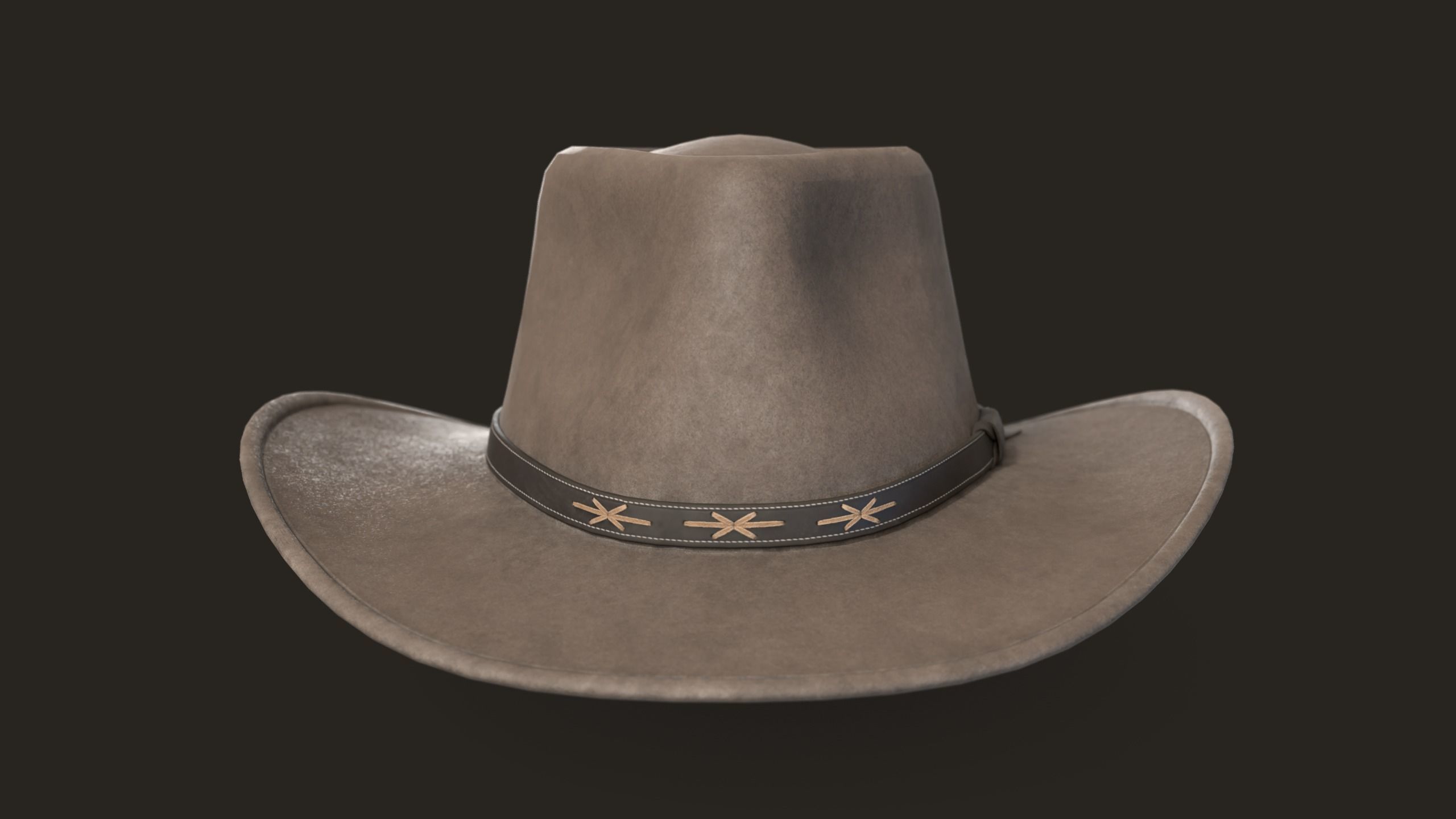 Cowboy Hat Low-poly 3D model_3