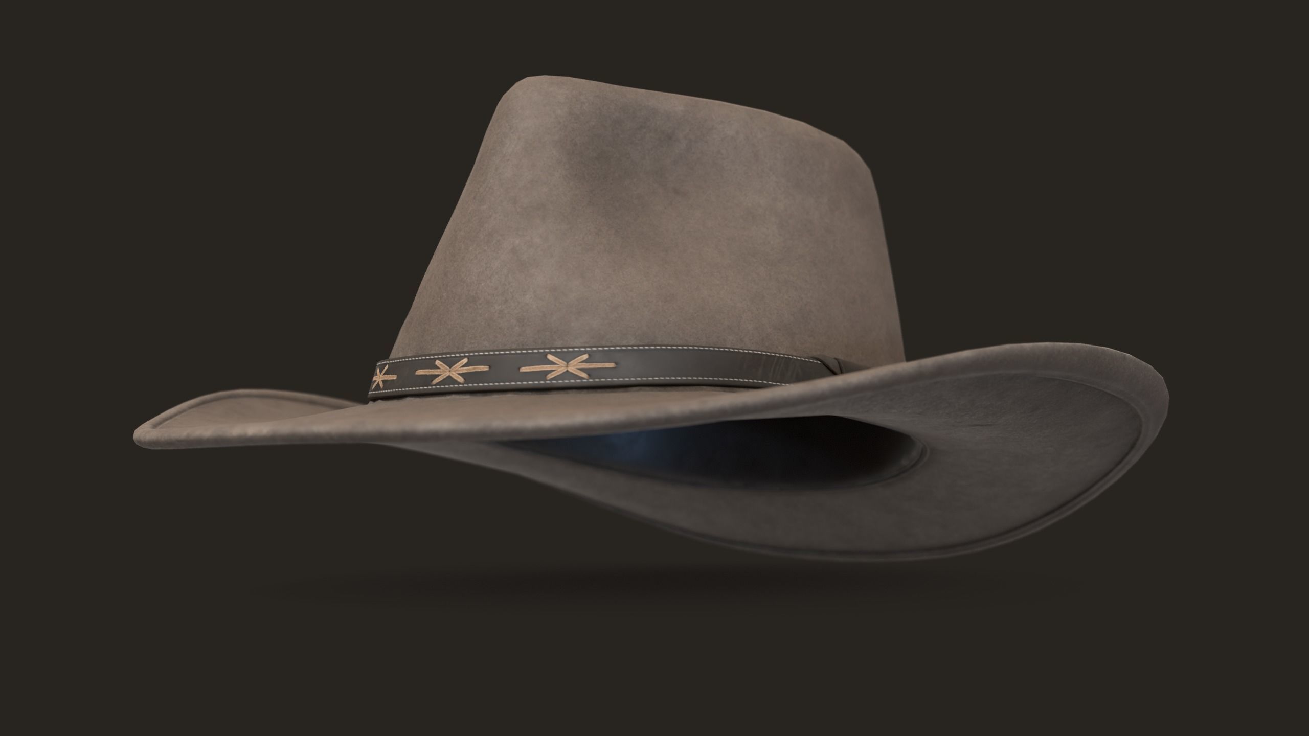 Cowboy Hat Low-poly 3D model_2