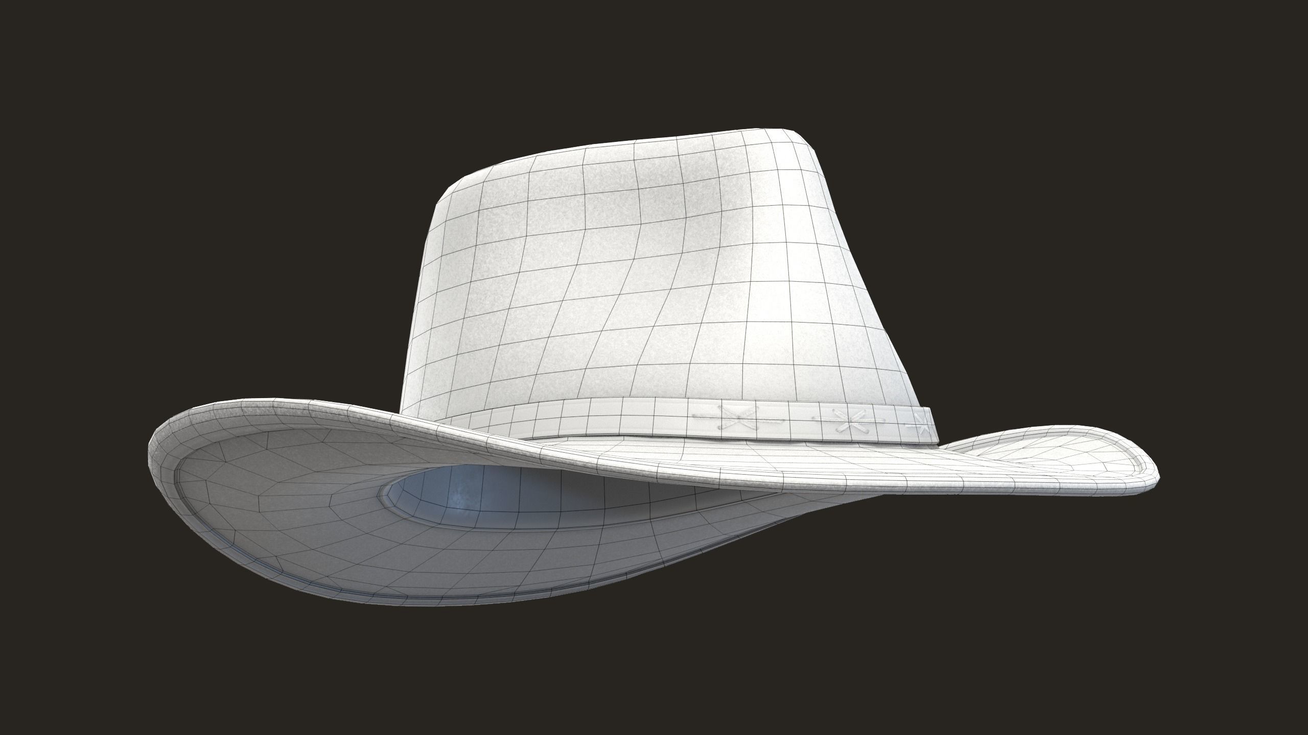 Cowboy Hat Low-poly 3D model_12
