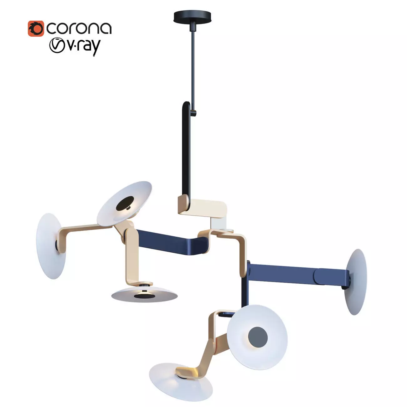 Elbo 6-3 chandelier 3D model_0