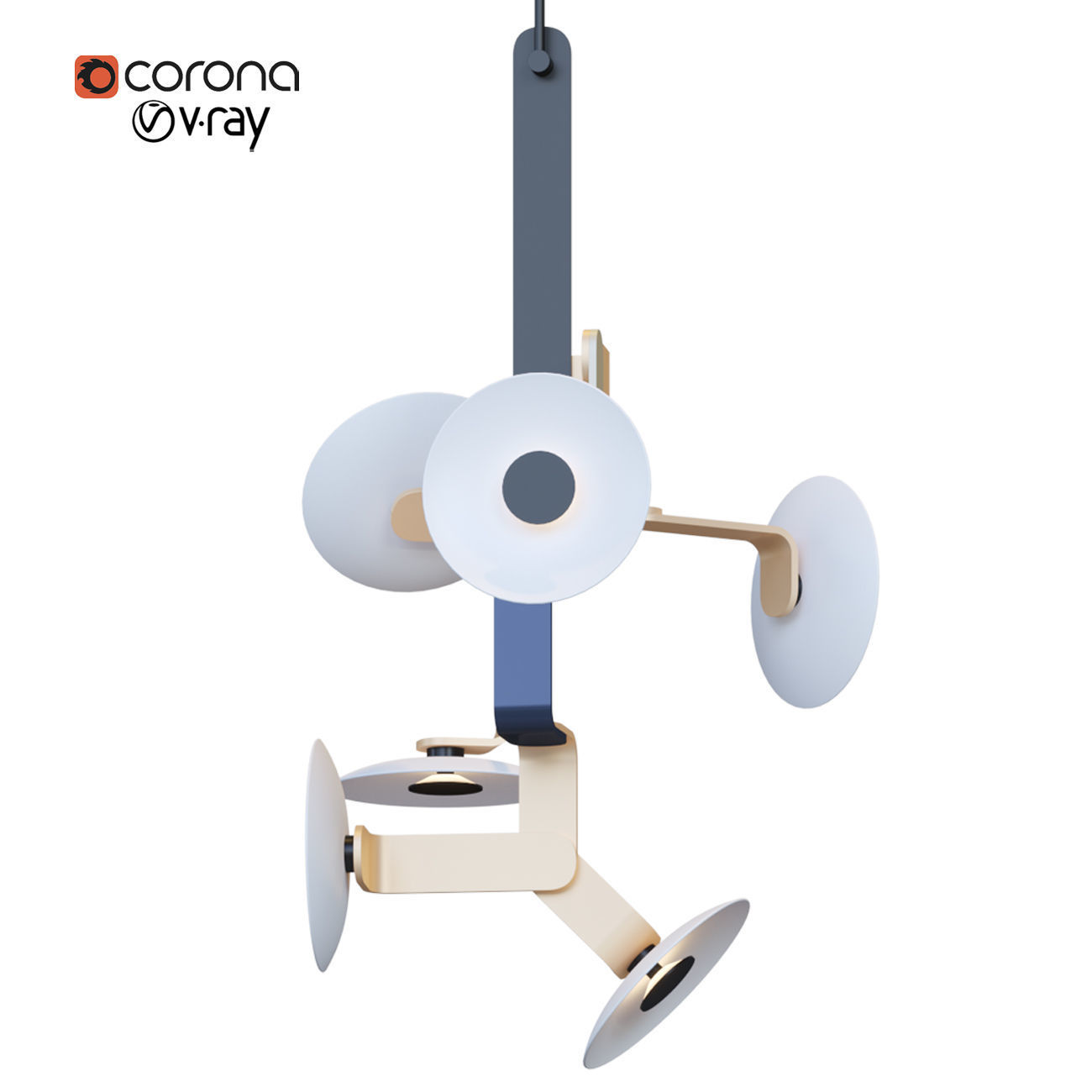 Elbo 6-3 chandelier 3D model_3