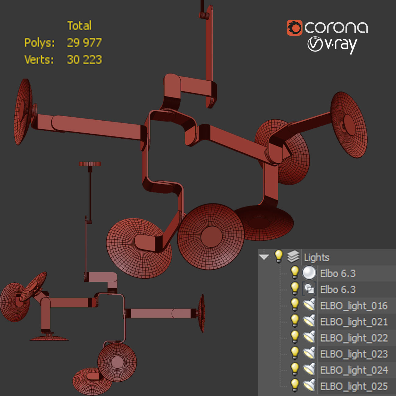 Elbo 6-3 chandelier 3D model_5