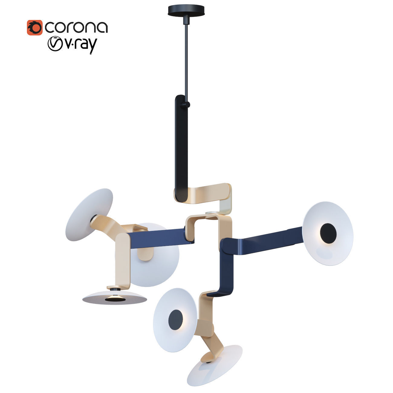 Elbo 6-3 chandelier 3D model_1