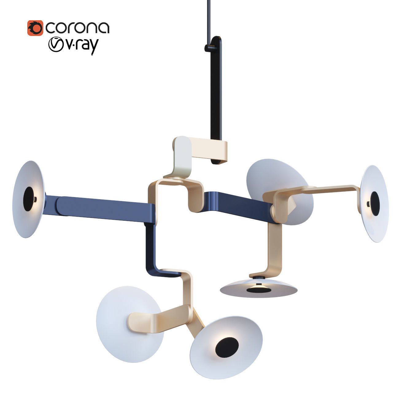 Elbo 6-3 chandelier 3D model_4