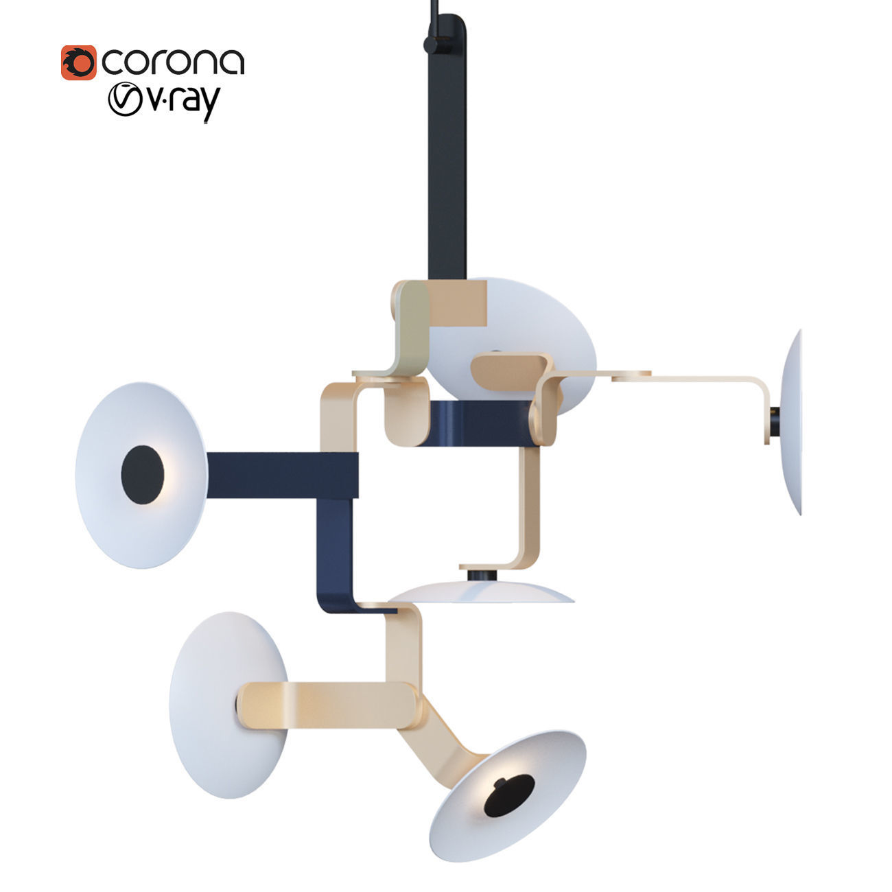 Elbo 6-3 chandelier 3D model_2