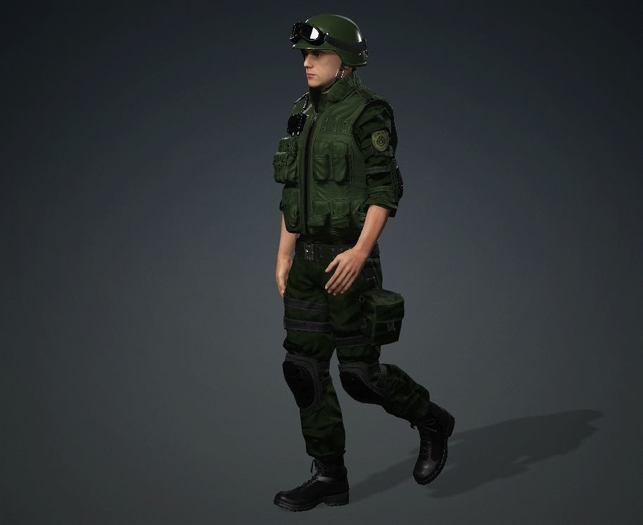 Army Officer 3D model_1