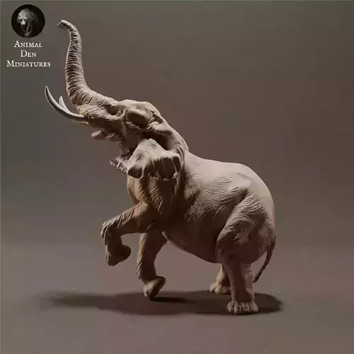 Elephant Bull Standing 3D print model