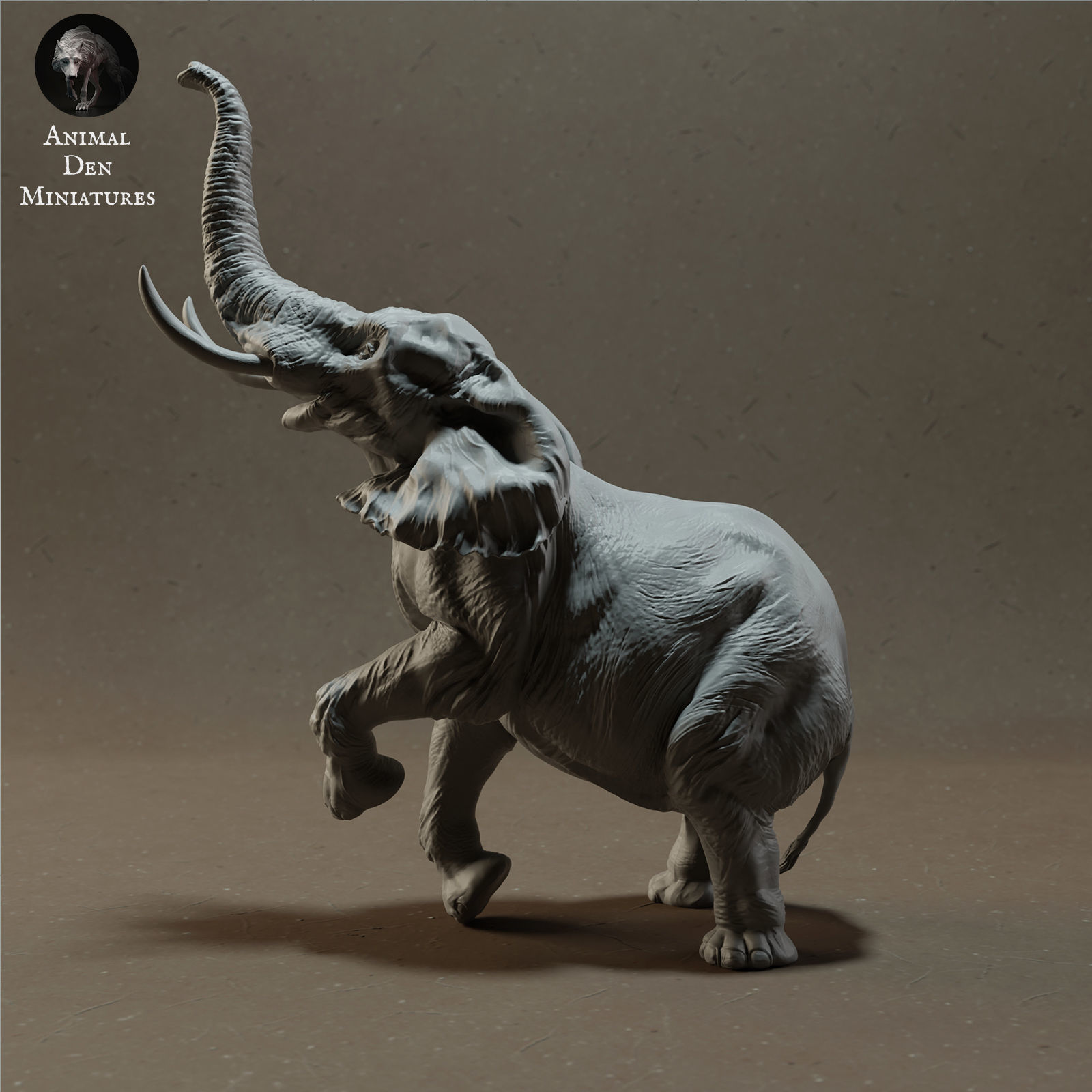 Elephant Bull Standing 3D print model_4
