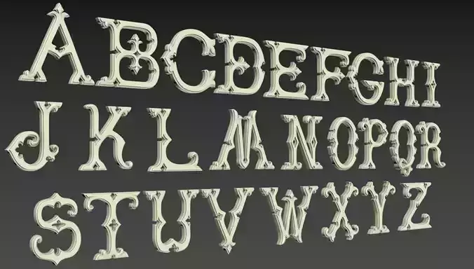 Latin Alphabet  3D print model
