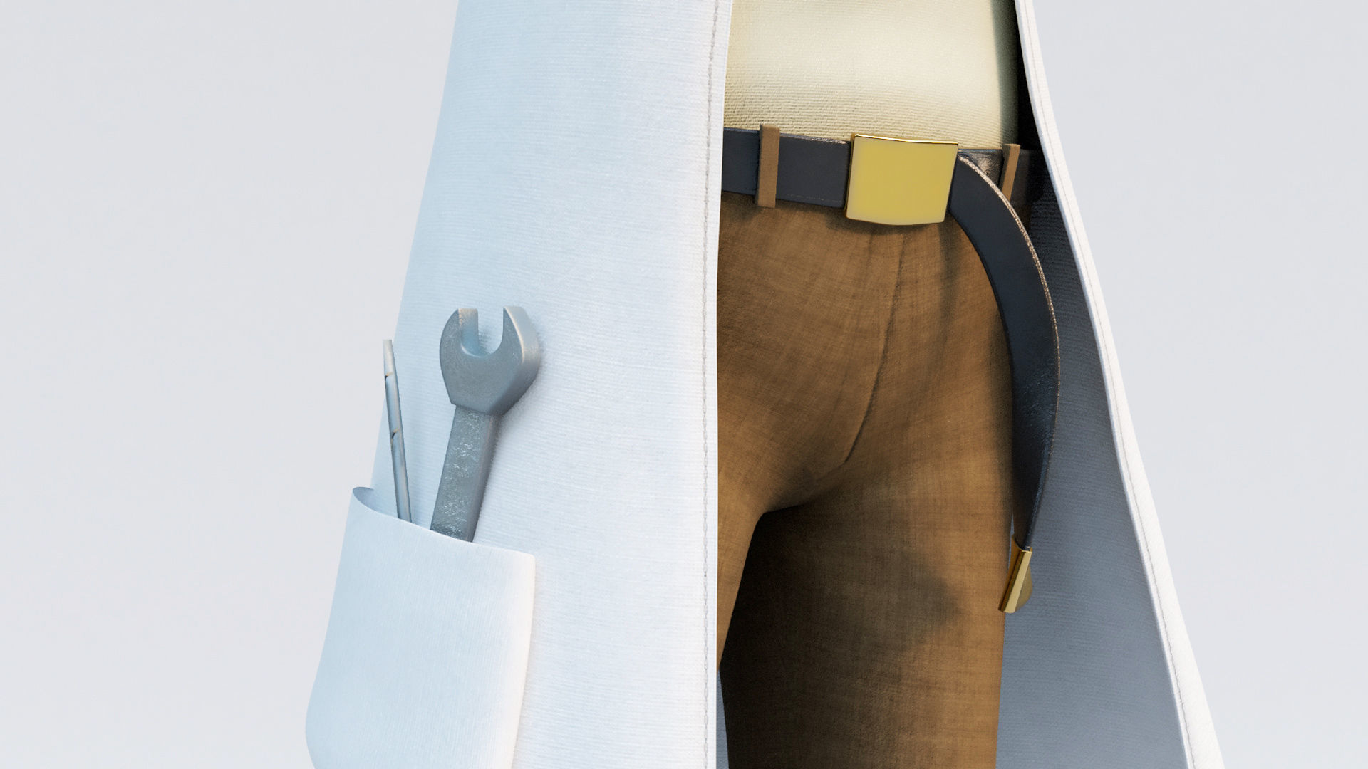 Scientist Cartoon Man Character Rigged 3D model_2