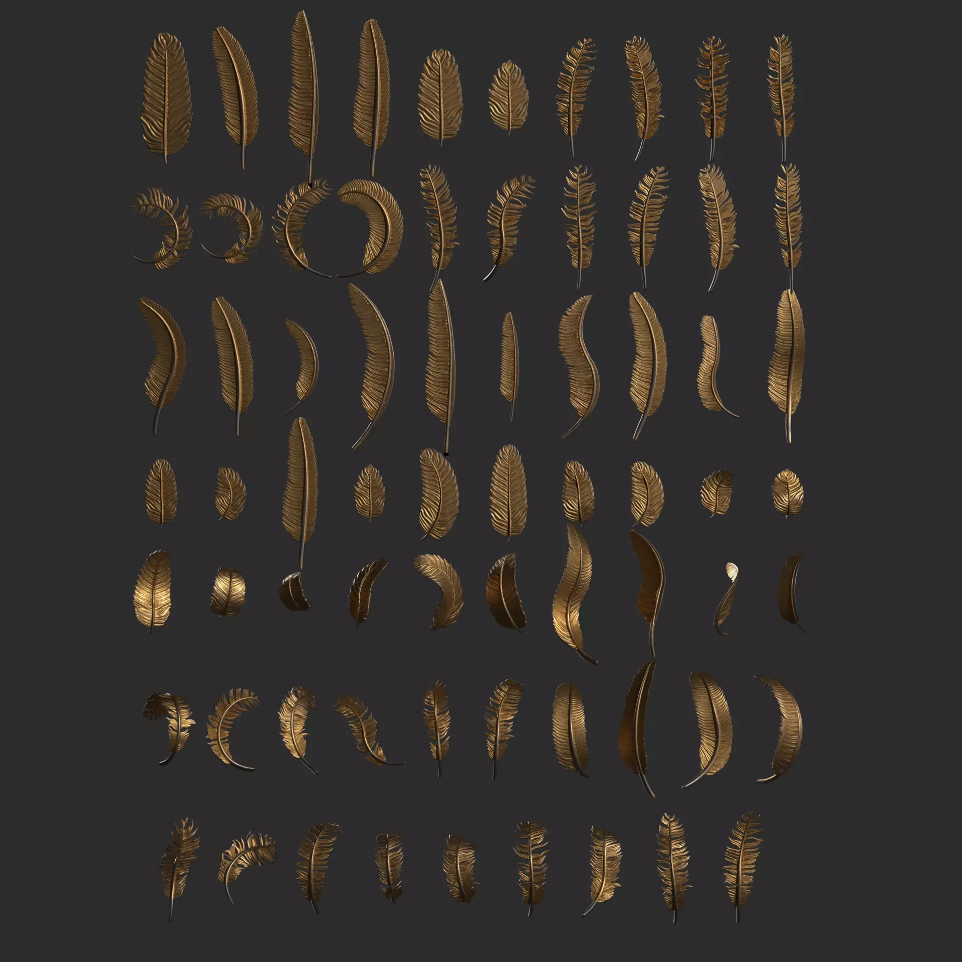 69 Feather Set 3D print model_0