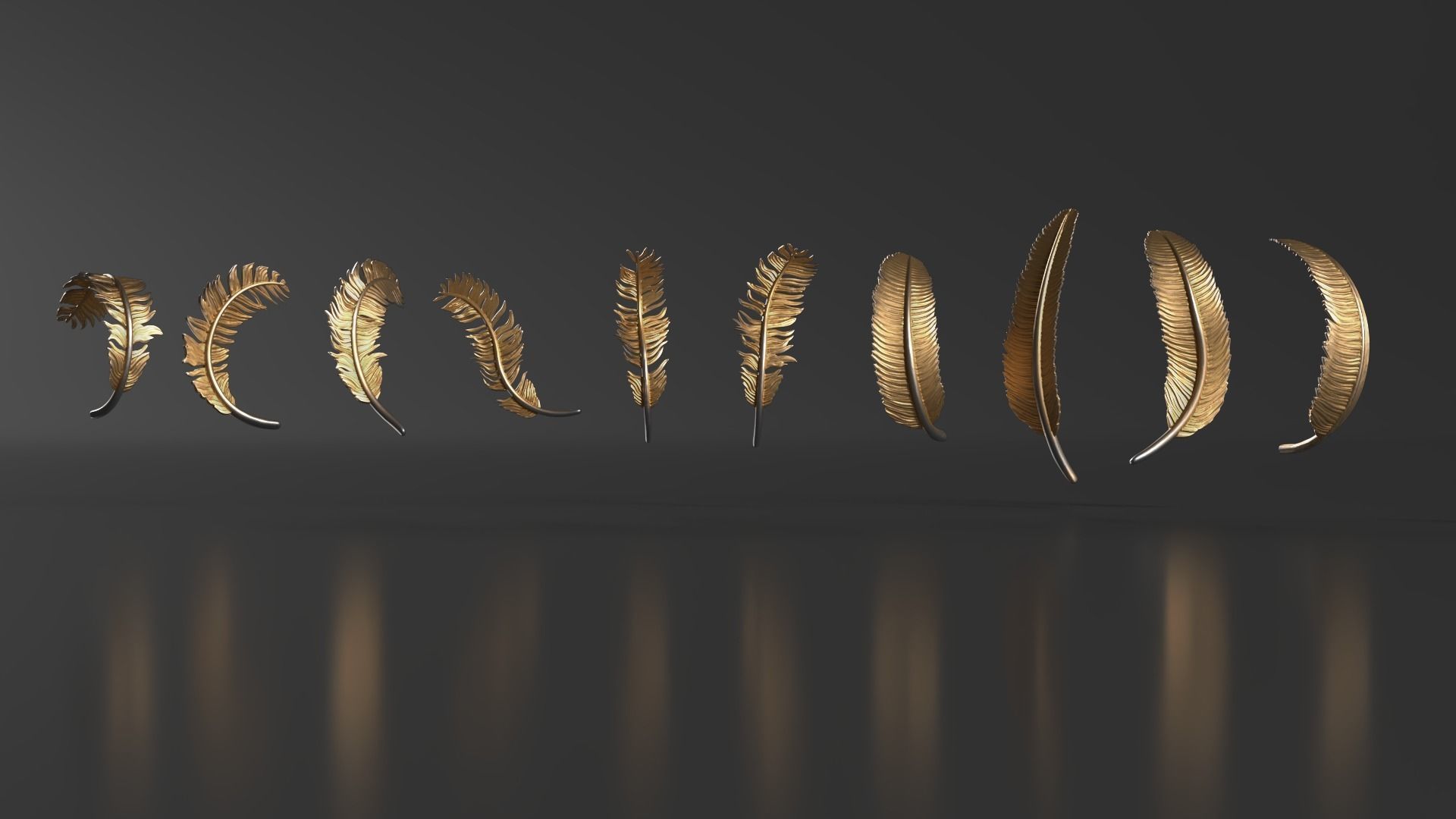 69 Feather Set 3D print model_8