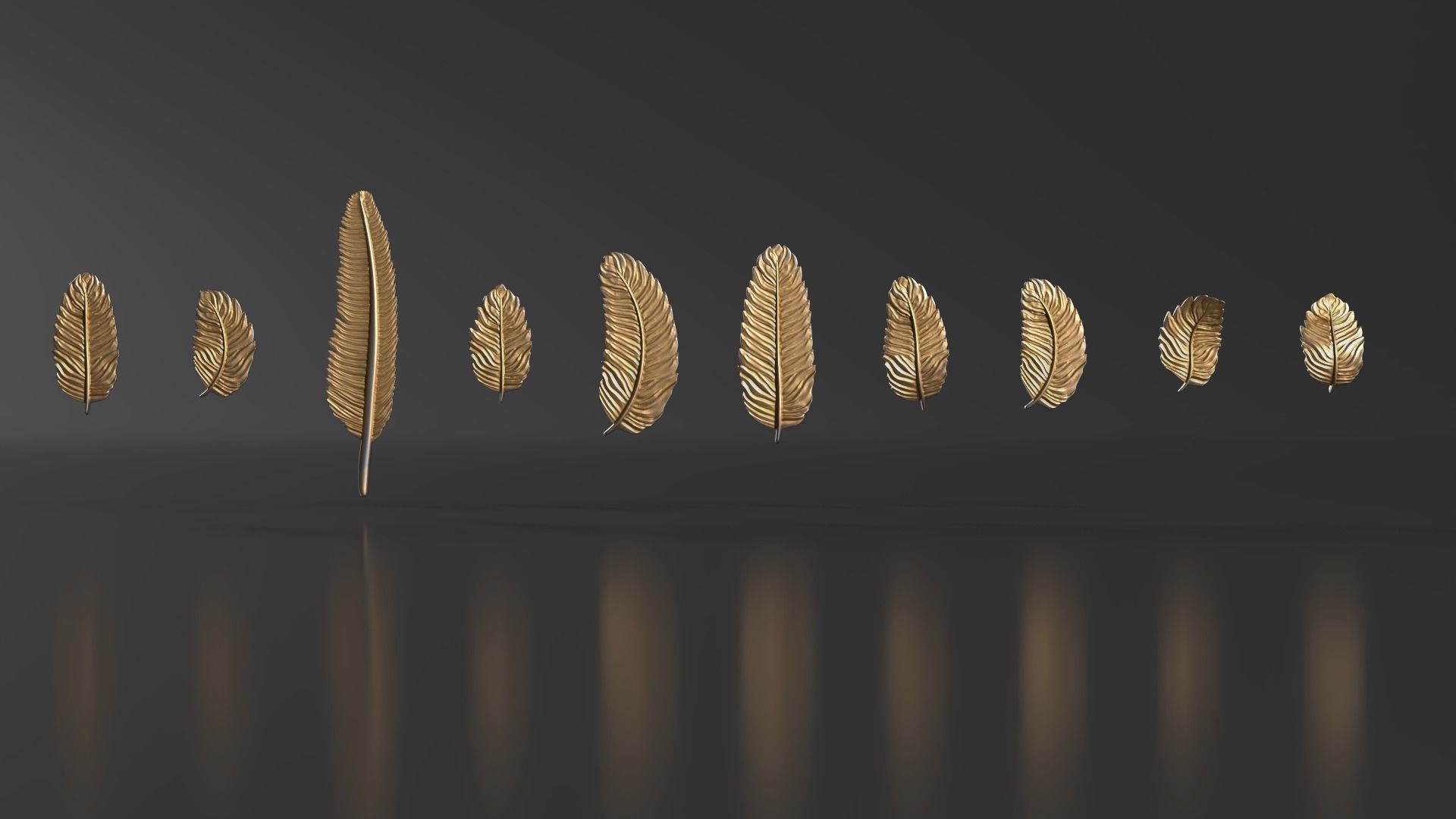 69 Feather Set 3D print model_6