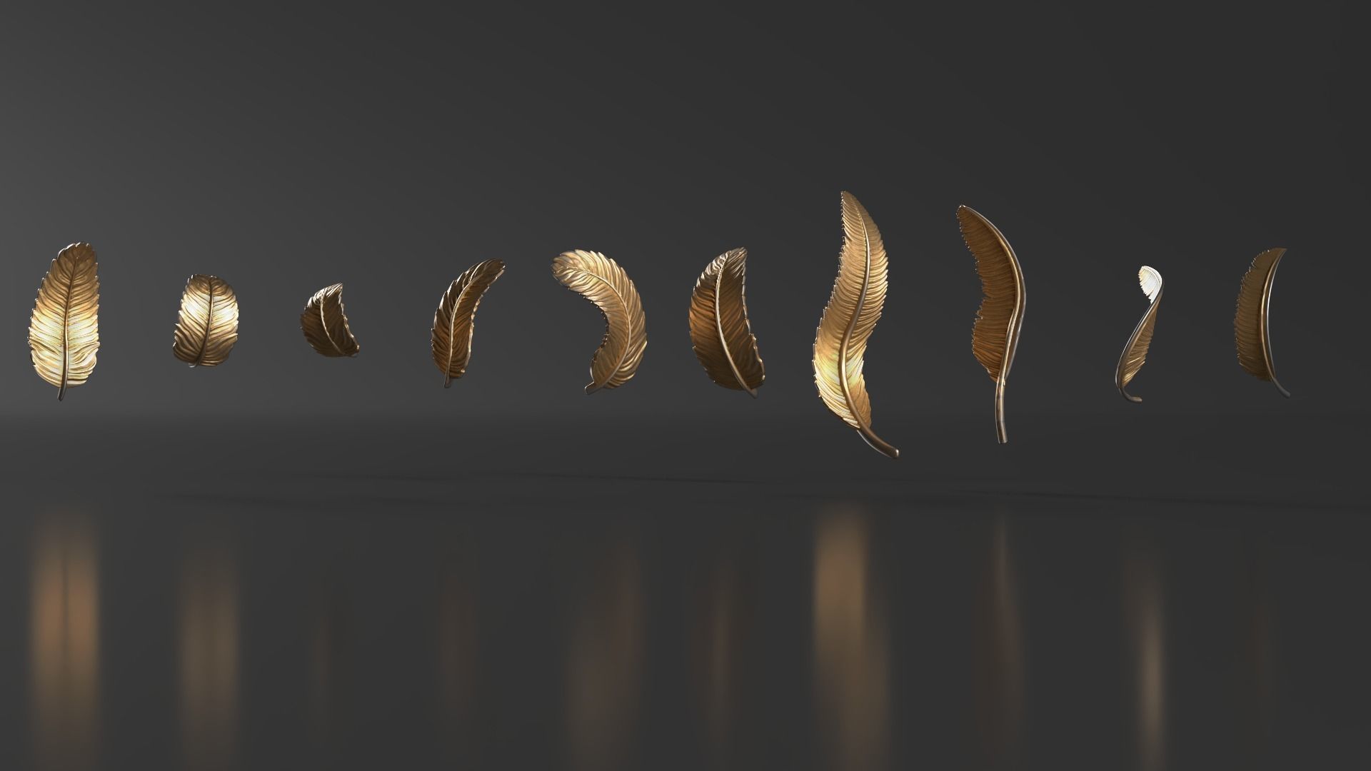 69 Feather Set 3D print model_7
