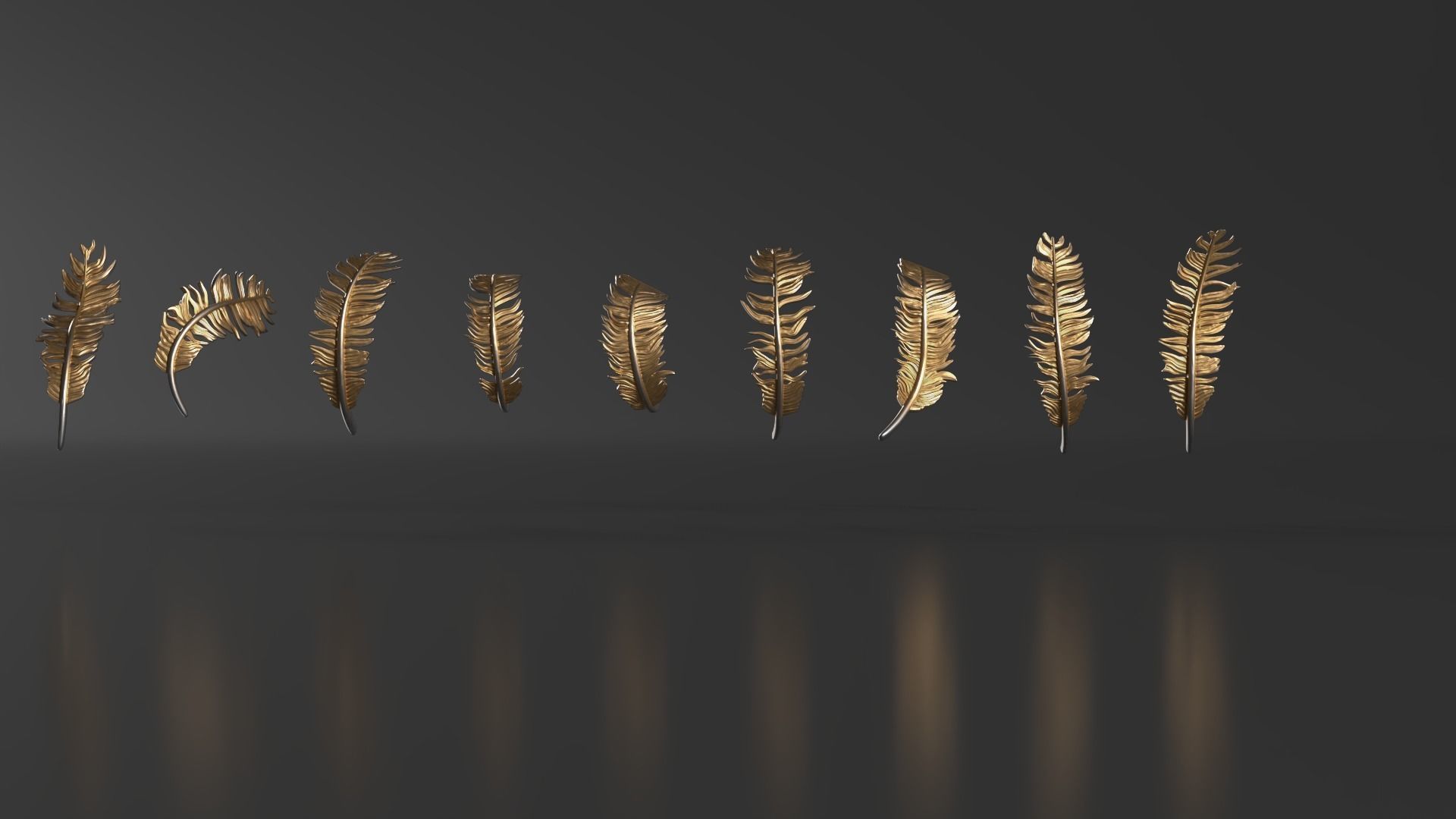69 Feather Set 3D print model_9