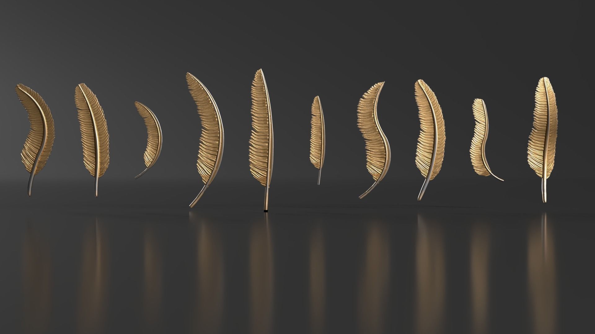 69 Feather Set 3D print model_5