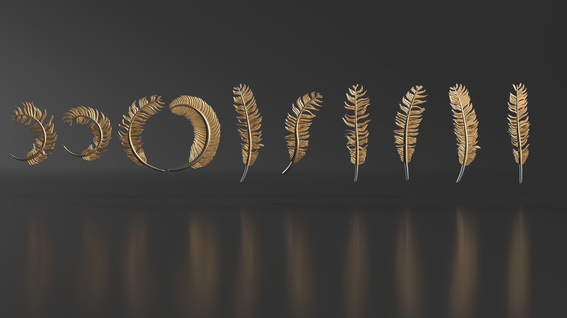 69 Feather Set 3D print model_4