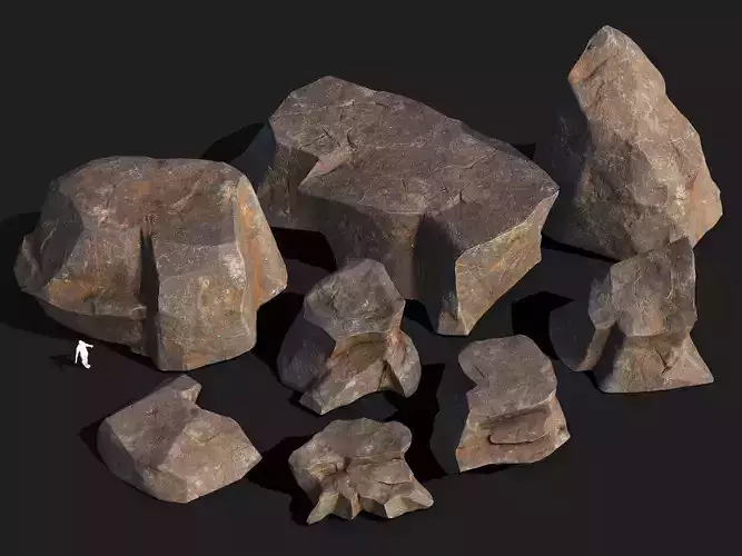 Mountain Rocks - 3D Models PBR Pack 01