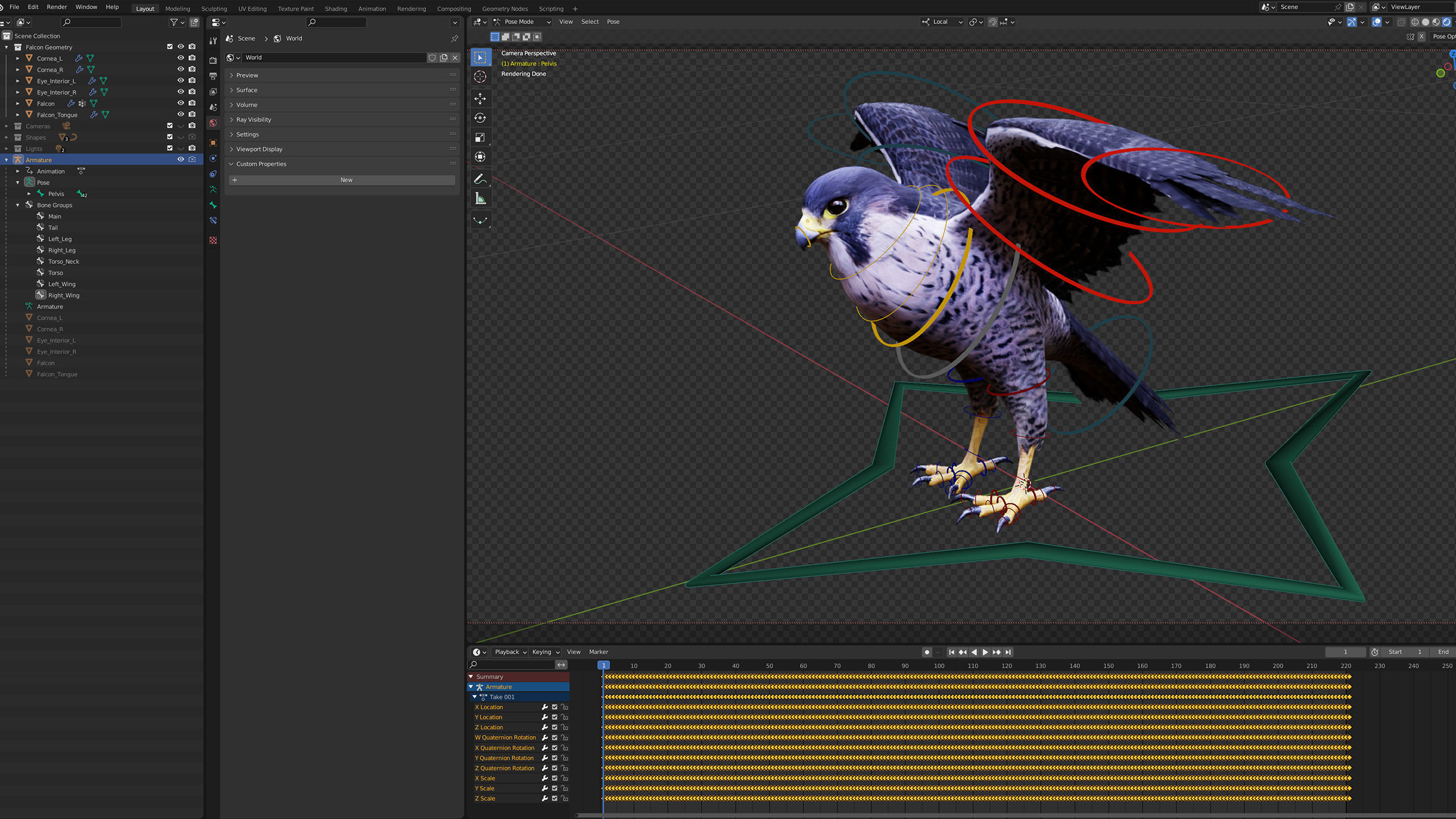 Animated Falcon 3D model_11