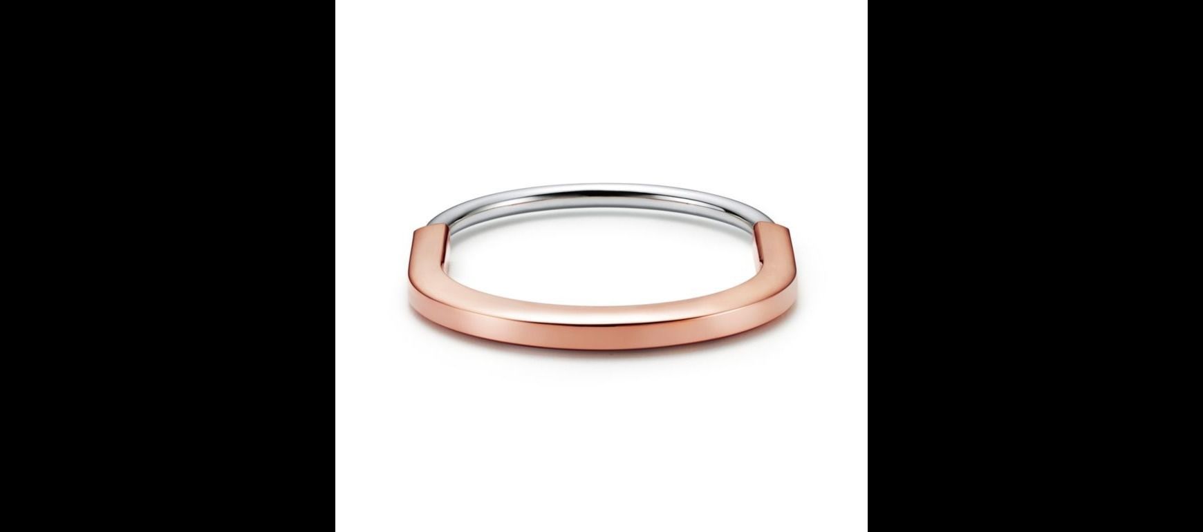 Tiffany Lock Bangle Gold with Half Pave Diamonds 3D print model_2