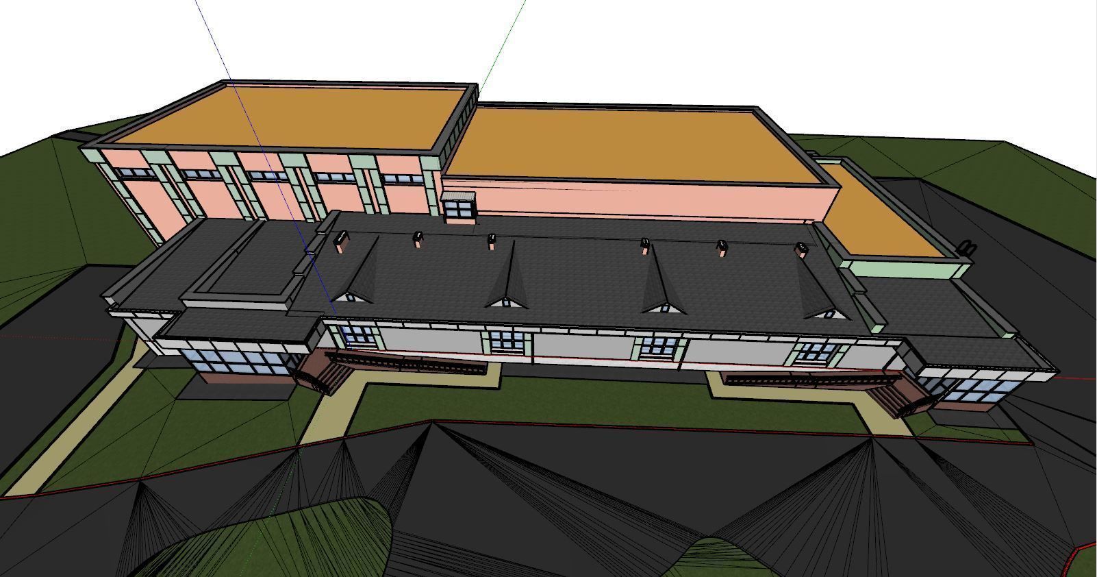 3D model of a public building with a swimming pool interior 3D model_20