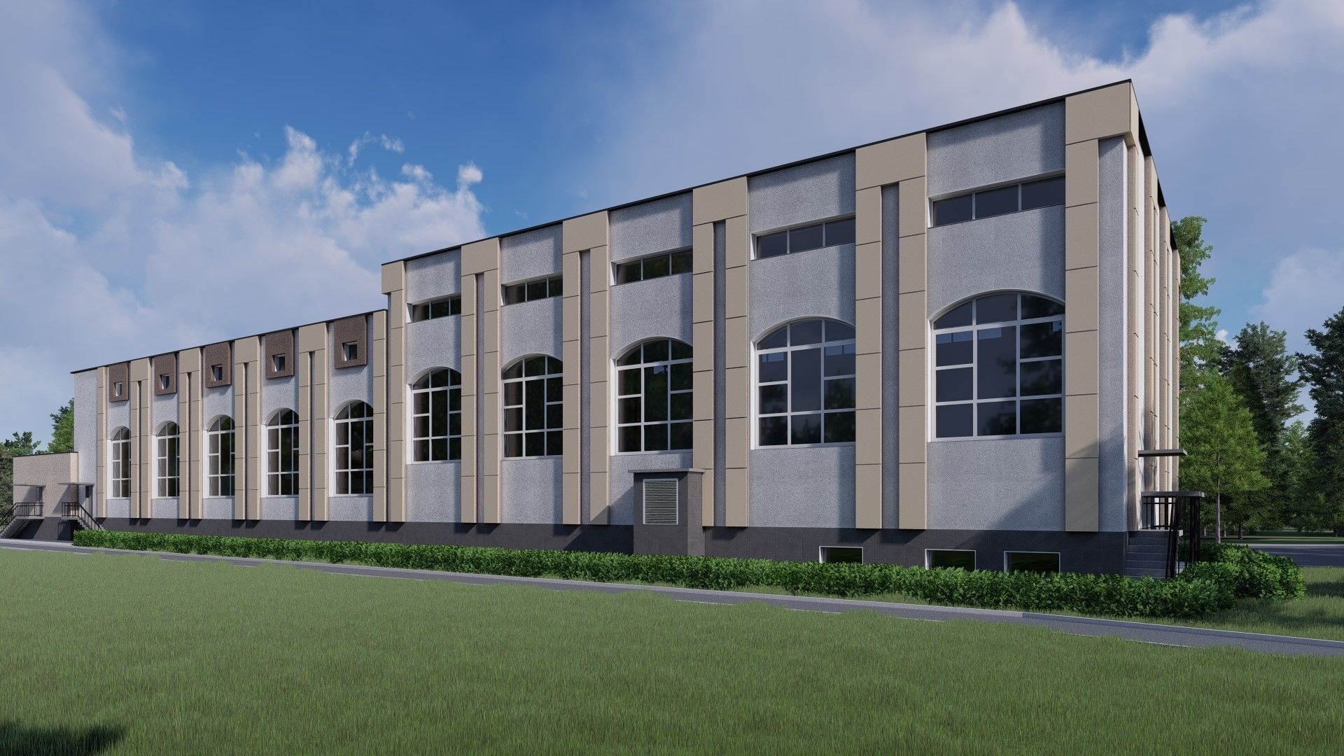 3D model of a public building with a swimming pool interior 3D model_4