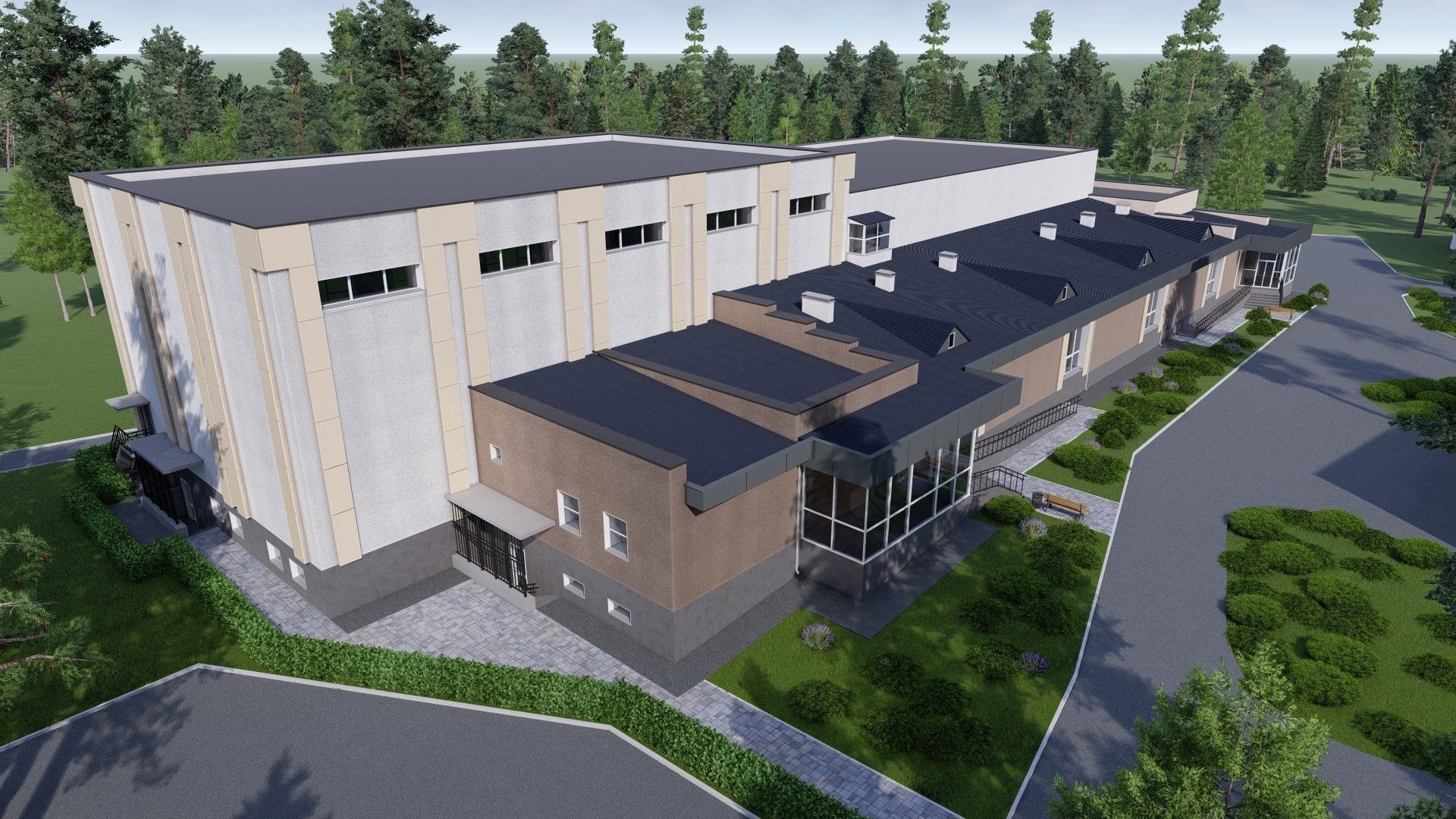 3D model of a public building with a swimming pool interior 3D model_8