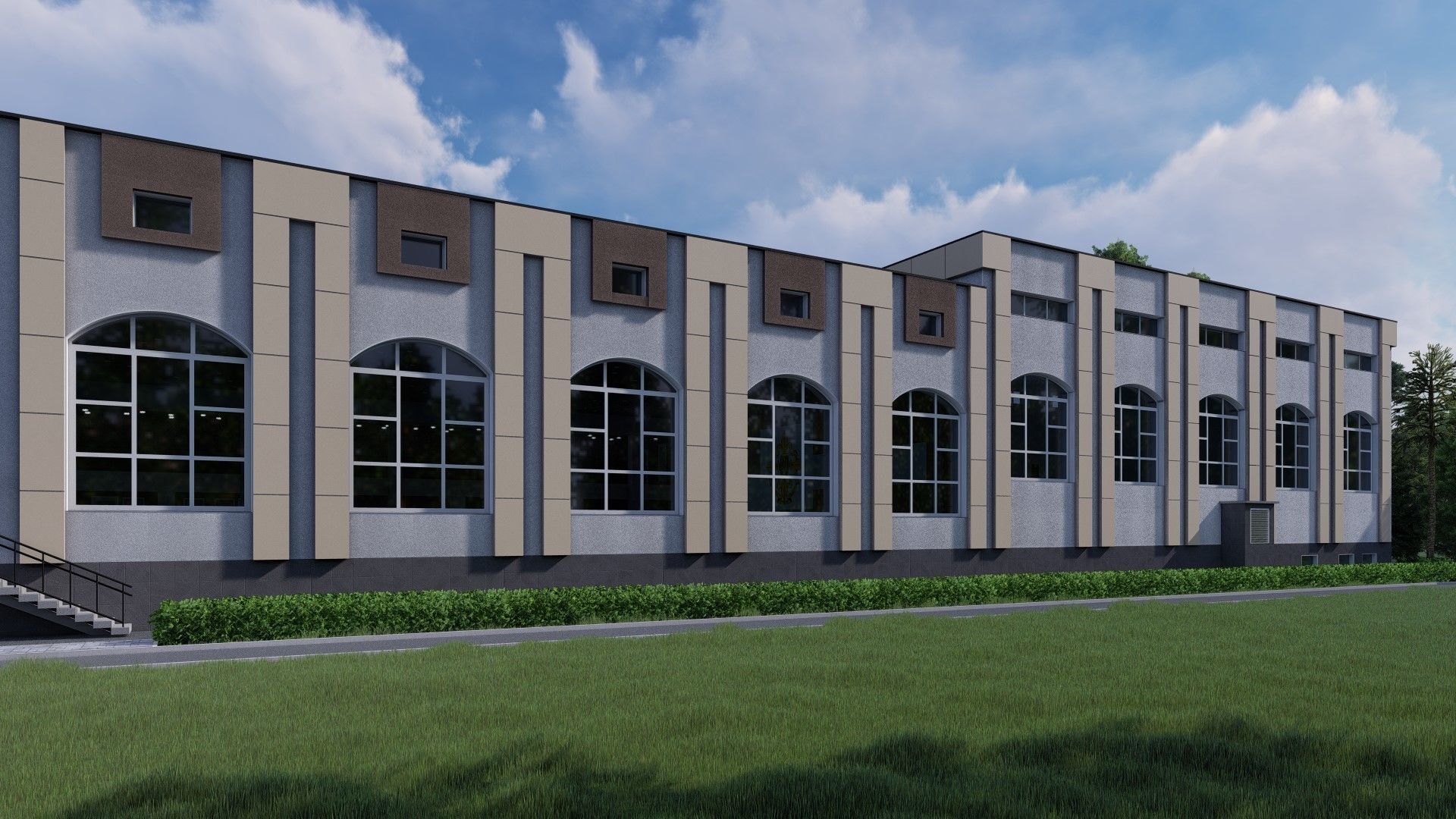 3D model of a public building with a swimming pool interior 3D model_6