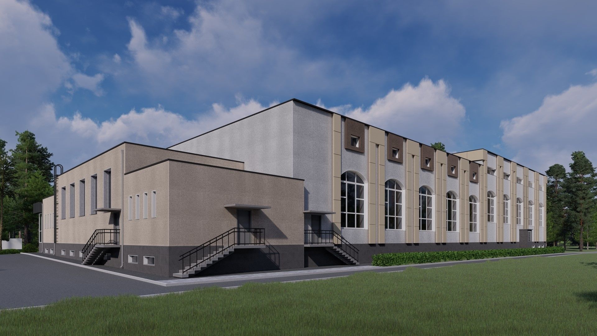 3D model of a public building with a swimming pool interior 3D model_5