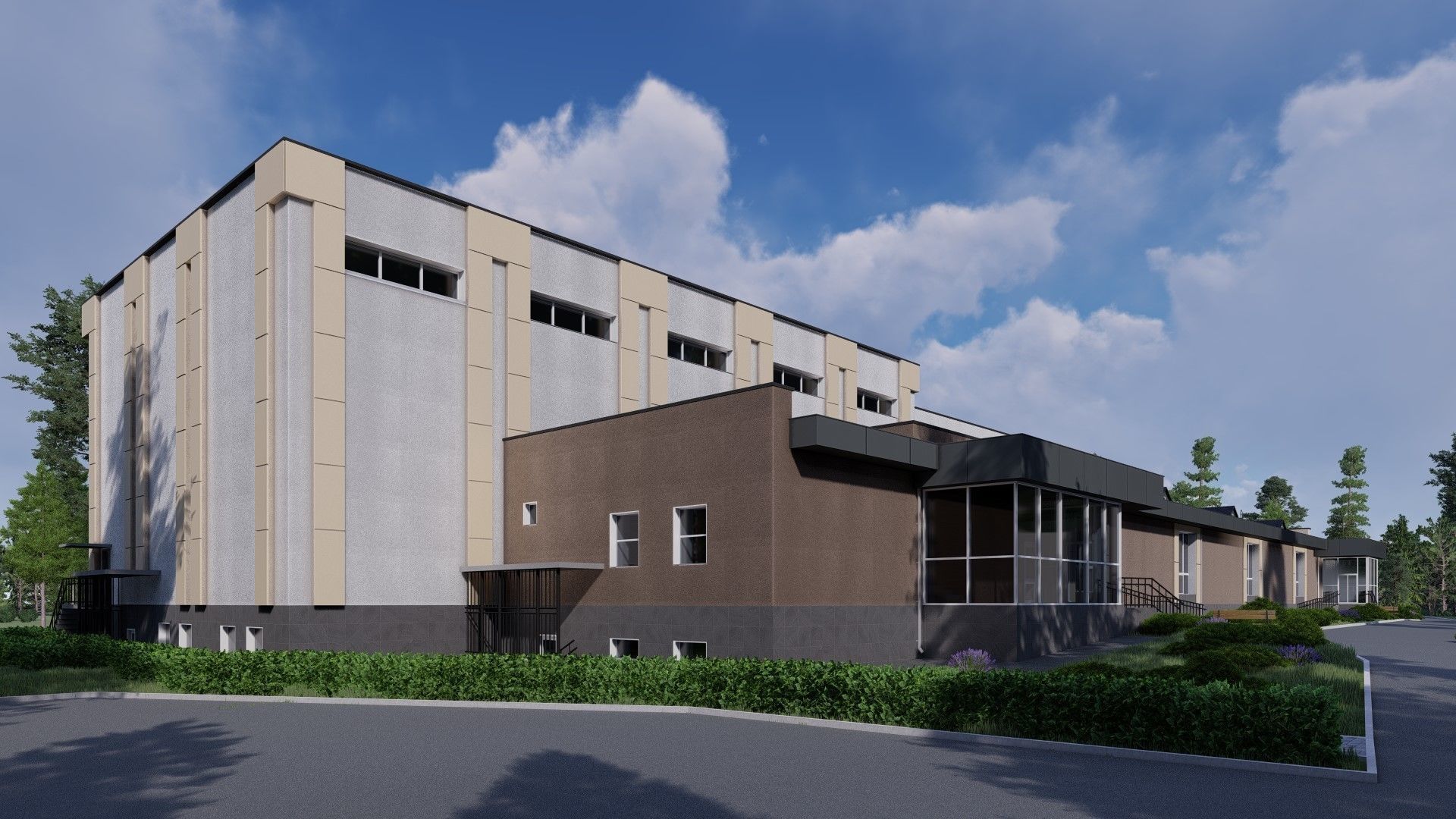 3D model of a public building with a swimming pool interior 3D model_1