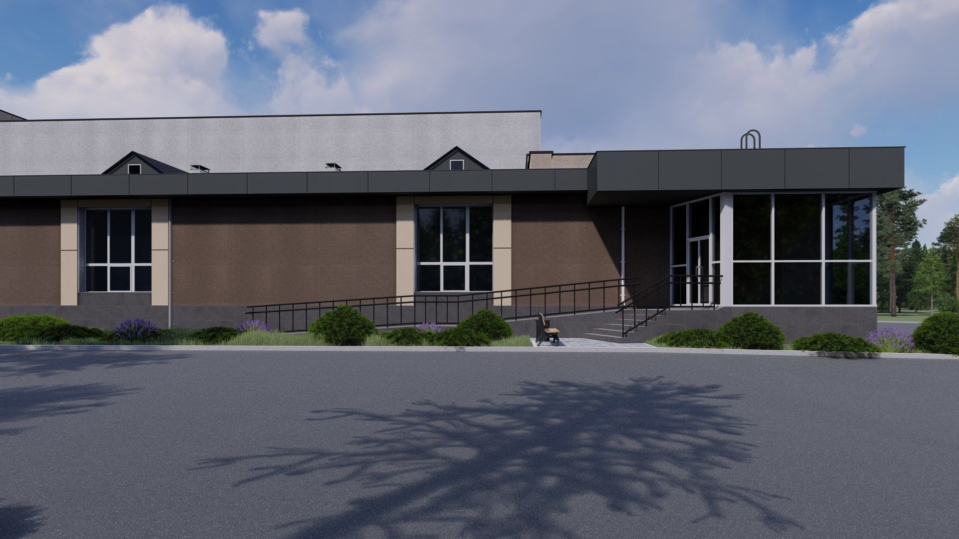 3D model of a public building with a swimming pool interior 3D model_2