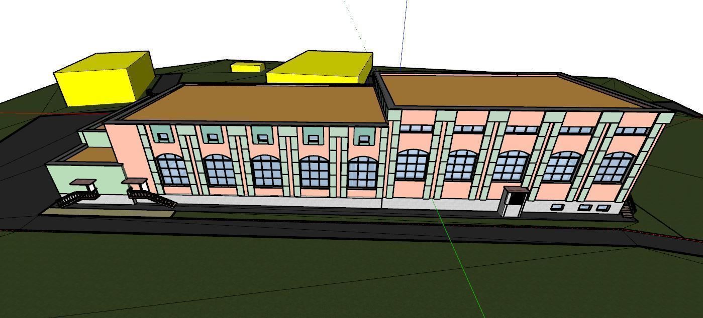 3D model of a public building with a swimming pool interior 3D model_19