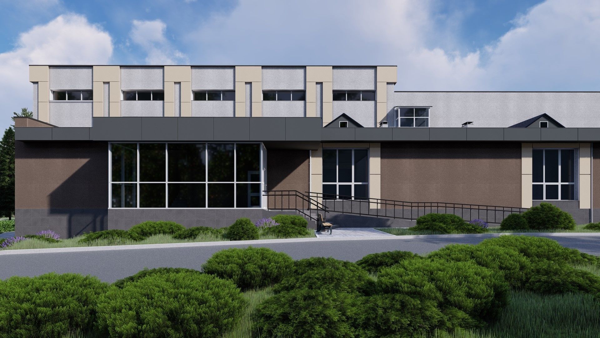 3D model of a public building with a swimming pool interior 3D model_3