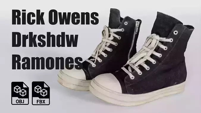 Rick Owens Drkshdw Ramones Low-poly 3D model